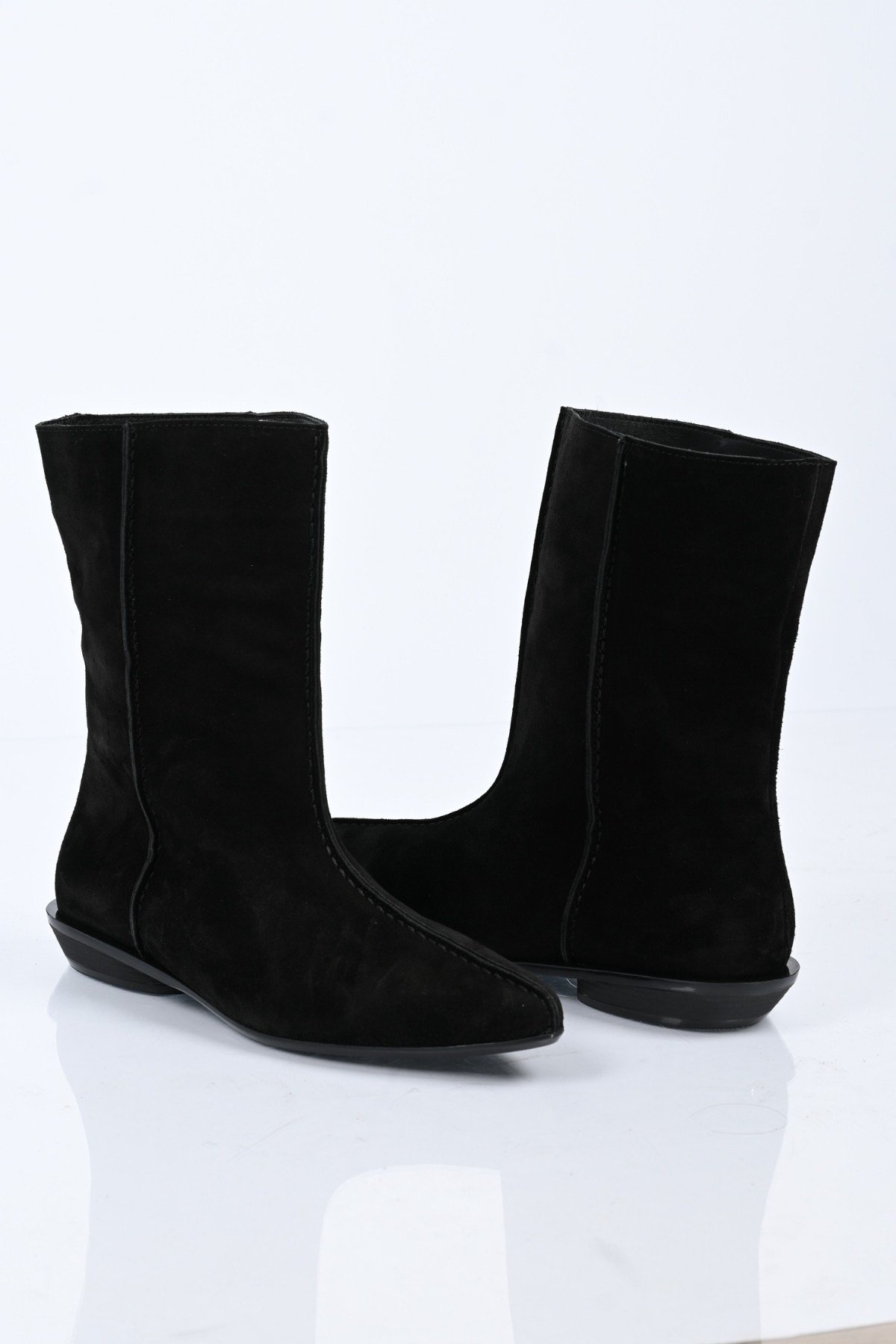 Bestello Bağcıksız Saraç Detaylı Hakiki Deri Casual Bot 336-01286 Kadın Bot336-01286_SIYAH SUET_36Casual Boots