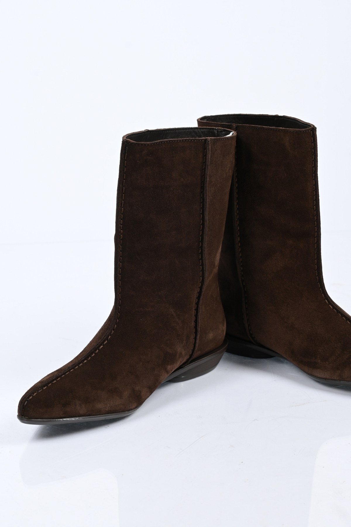 Bestello Bağcıksız Saraç Detaylı Hakiki Deri Casual Bot 336-01286 Kadın Bot336-01286_KAHVE SUET_36Casual Boots