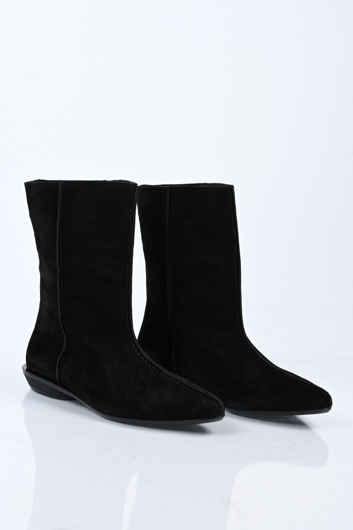 Bestello Bağcıksız Saraç Detaylı Hakiki Deri Casual Bot 336-01286 Kadın Bot336-01286_SIYAH SUET_36Casual Boots