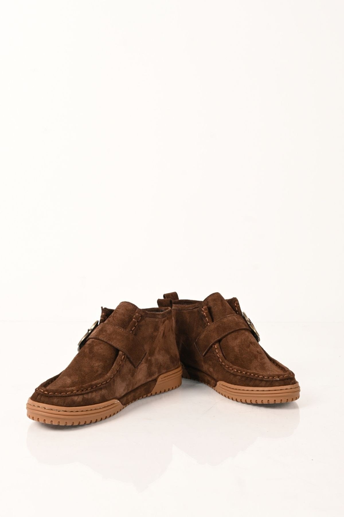 Bestello Bağcıksız Tokalı Hakiki Deri Kısa Bot 341-1200 Kadın Bot341-1200_KAHVE SUET_36Casual Boots