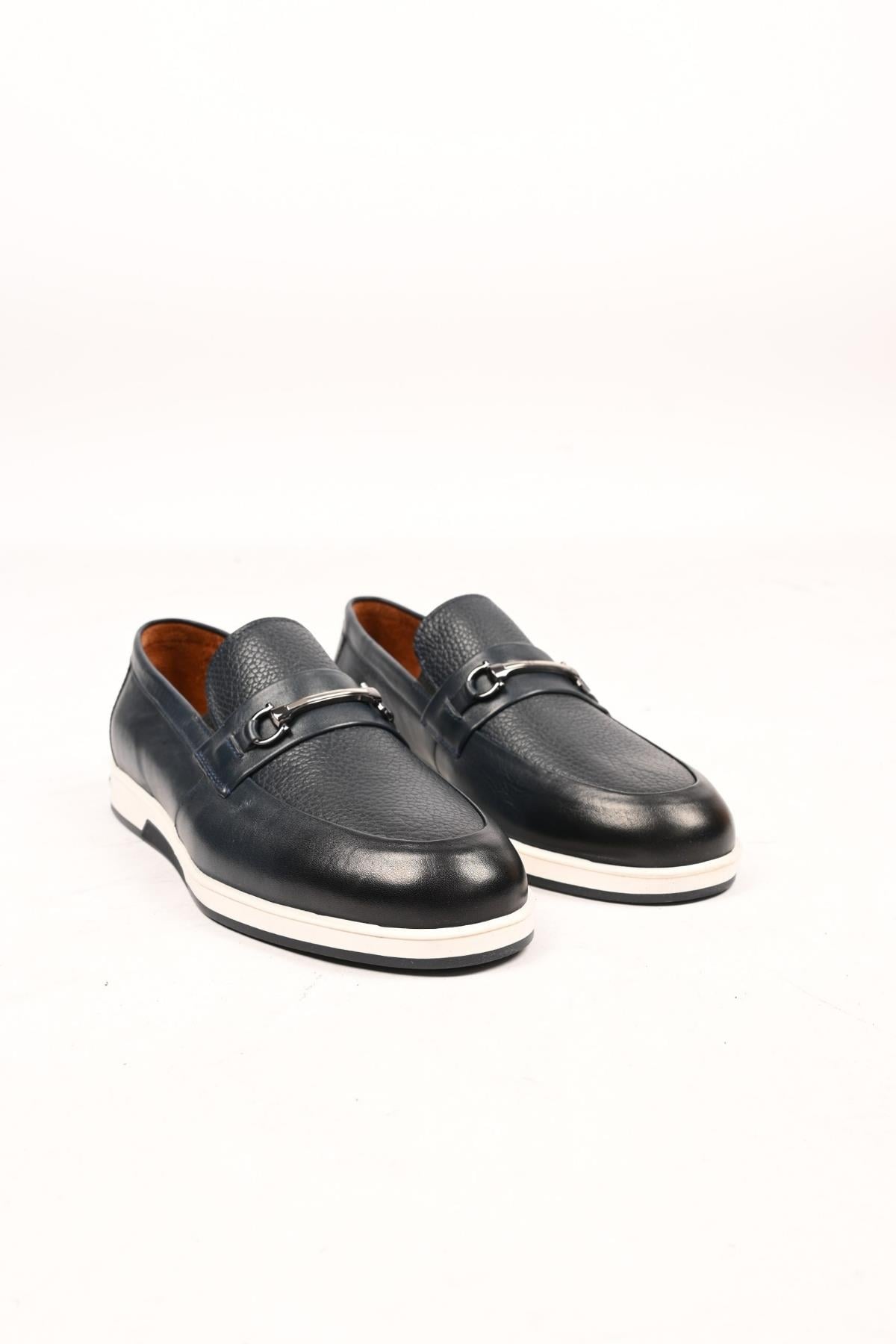 Bestello Bağcıksız Tokalı Loafer Termo Taban Hakiki Deri 333-5582 Erkek Ayakkabı333-5582_LACIVERT_40Loafer