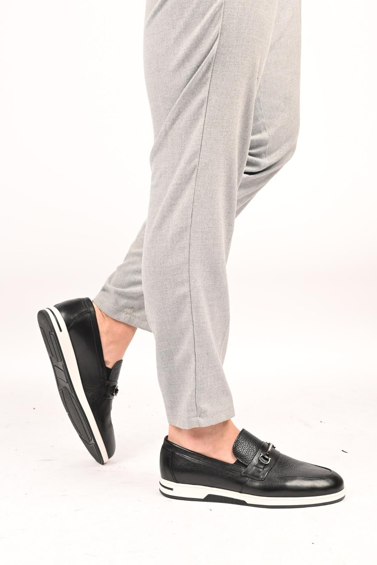Bestello Bağcıksız Tokalı Loafer Termo Taban Hakiki Deri 333-5582 Erkek Ayakkabı333-5582_SIYAH_40Loafer