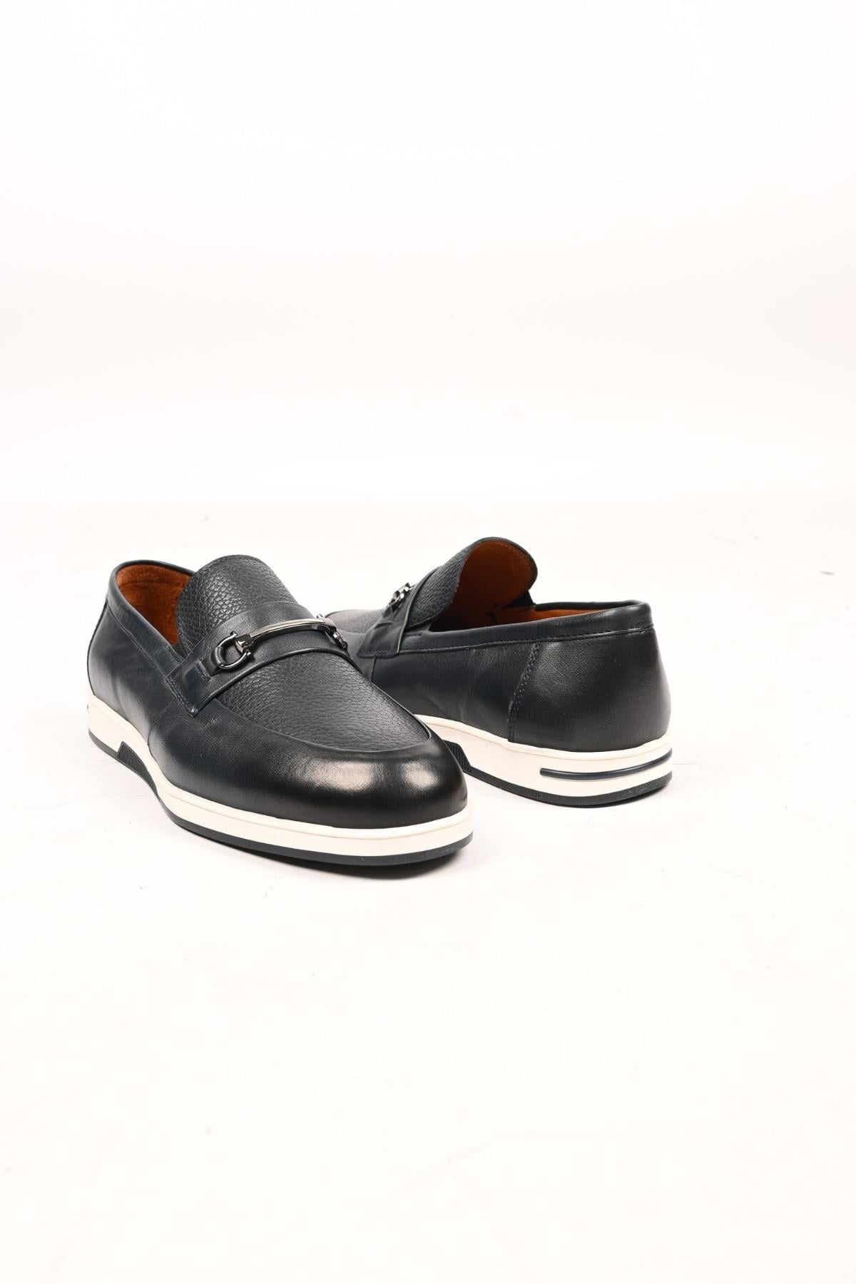 Bestello Bağcıksız Tokalı Loafer Termo Taban Hakiki Deri 333-5582 Erkek Ayakkabı333-5582_LACIVERT_40Loafer