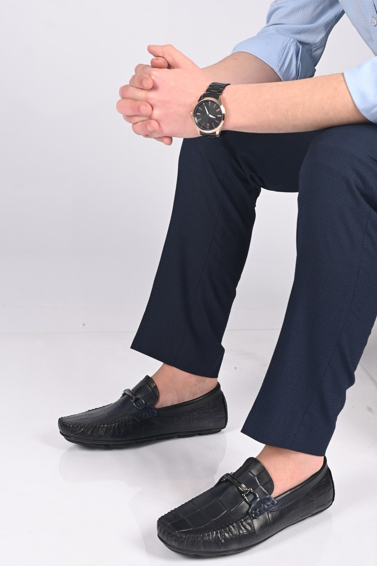 Bestello Bağcıksız Tokalı Poliüretan Taban Hakiki Deri Loafer 028-1070 Erkek Ayakkabı028-1070_LACI_40Loafer