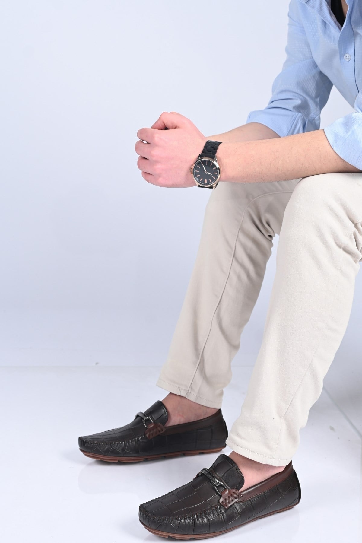 Bestello Bağcıksız Tokalı Poliüretan Taban Hakiki Deri Loafer 028-1070 Erkek Ayakkabı028-1070_KAHVE_40Loafer