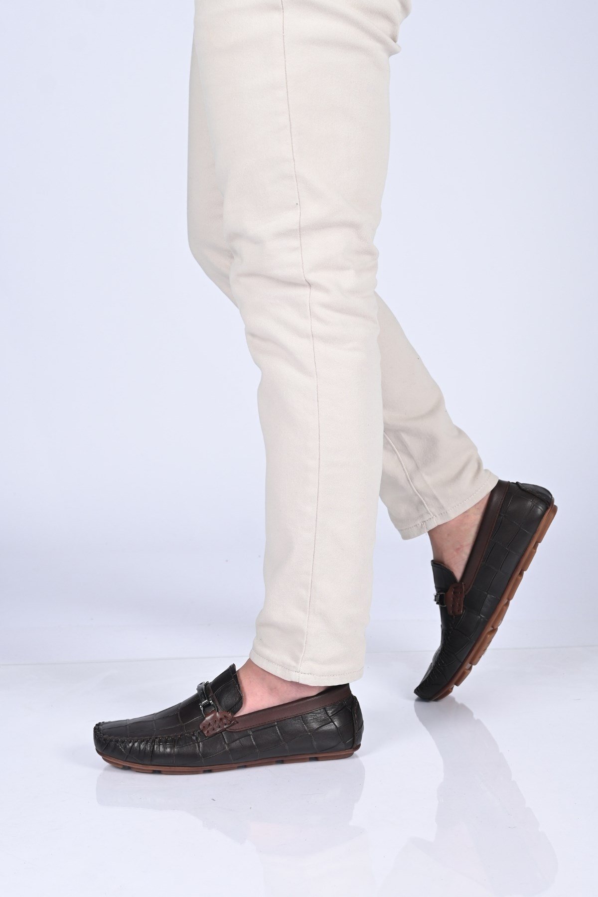 Bestello Bağcıksız Tokalı Poliüretan Taban Hakiki Deri Loafer 028-1070 Erkek Ayakkabı028-1070_KAHVE_40Loafer
