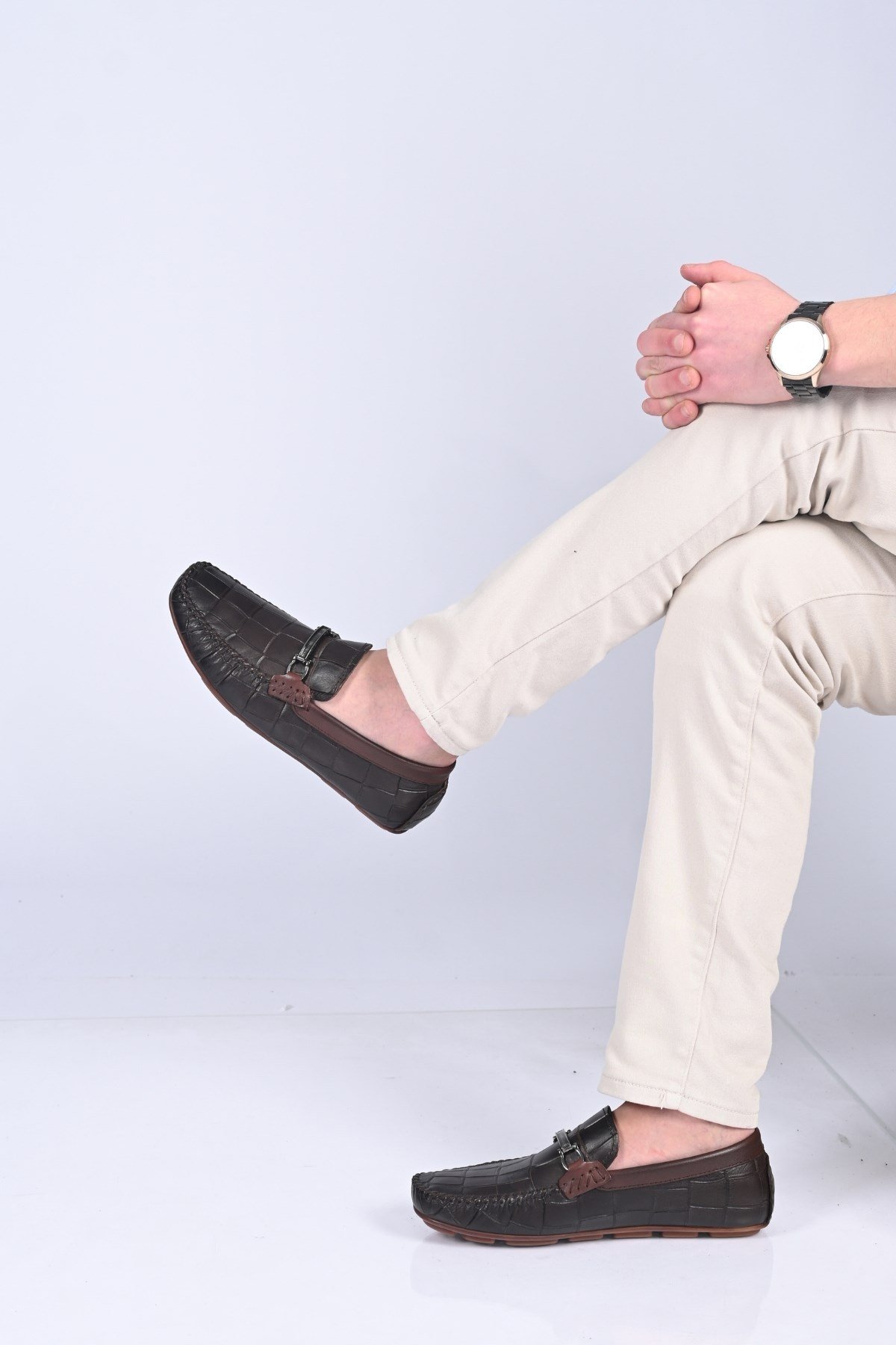 Bestello Bağcıksız Tokalı Poliüretan Taban Hakiki Deri Loafer 028-1070 Erkek Ayakkabı028-1070_KAHVE_40Loafer