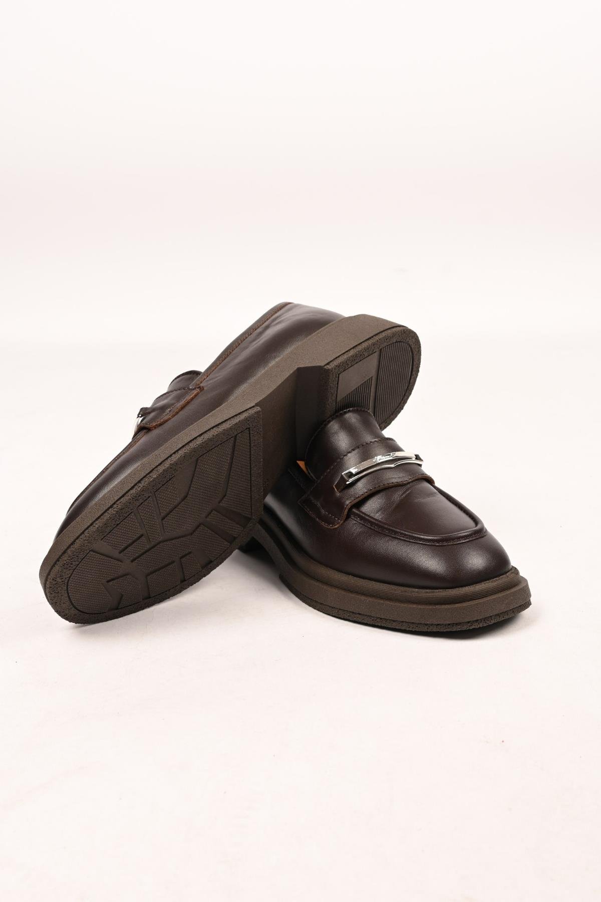 Bestello Bağcıksız Tokalı Termo Taban Hakiki Deri Casual 334-1845-28 Kadın Ayakkabı334-1845-28_KAHVE_36Casuals