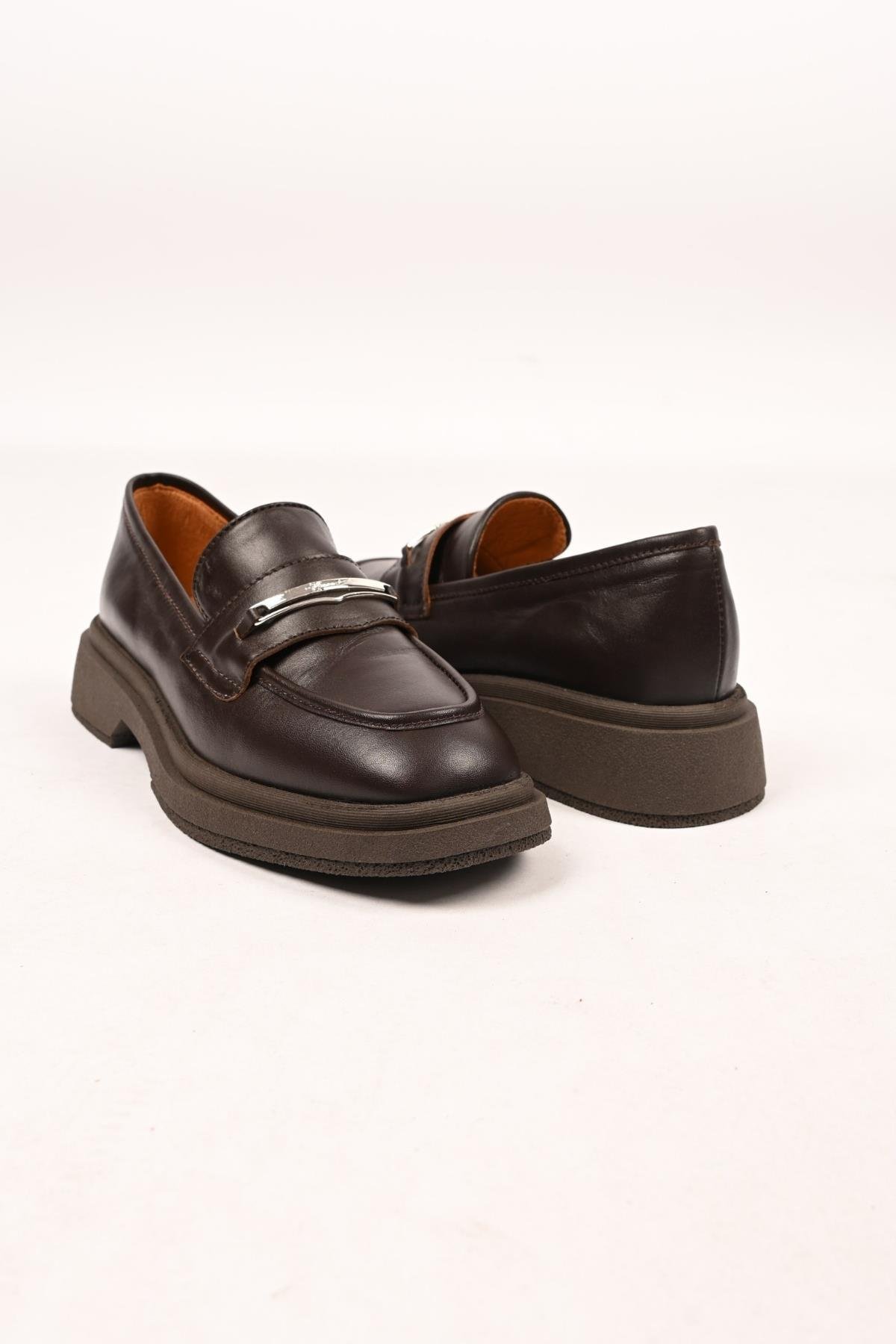 Bestello Bağcıksız Tokalı Termo Taban Hakiki Deri Casual 334-1845-28 Kadın Ayakkabı334-1845-28_KAHVE_36Casuals