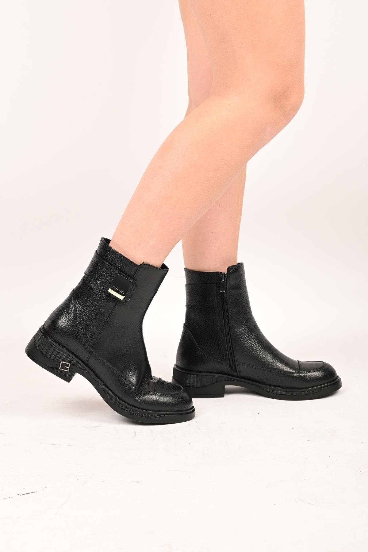 Bestello Bağcıksız Tokalı Termo Taban Hakiki Deri Casual Bot 335-662-19 Kadın Bot335-662-19_SIYAH_36Casual Boots