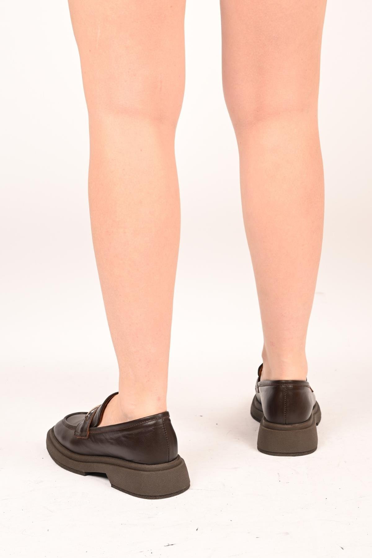 Bestello Bağcıksız Tokalı Termo Taban Hakiki Deri Casual 334-1845-28 Kadın Ayakkabı334-1845-28_KAHVE_36Casuals