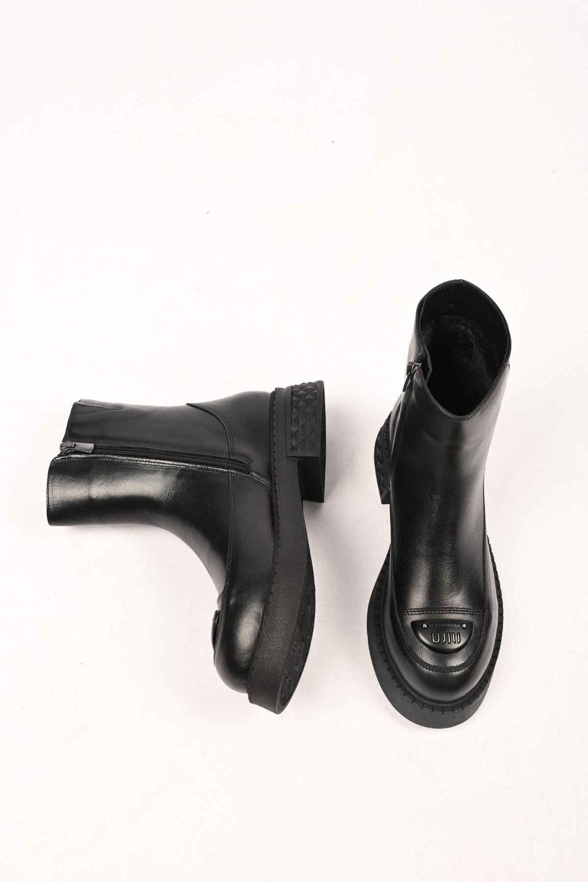 Bestello Bağcıksız Tokalı Termo Taban Hakiki Deri Casual Bot 335-004-16 Kadın Bot335-004-16_SIYAH_36Casual Boots