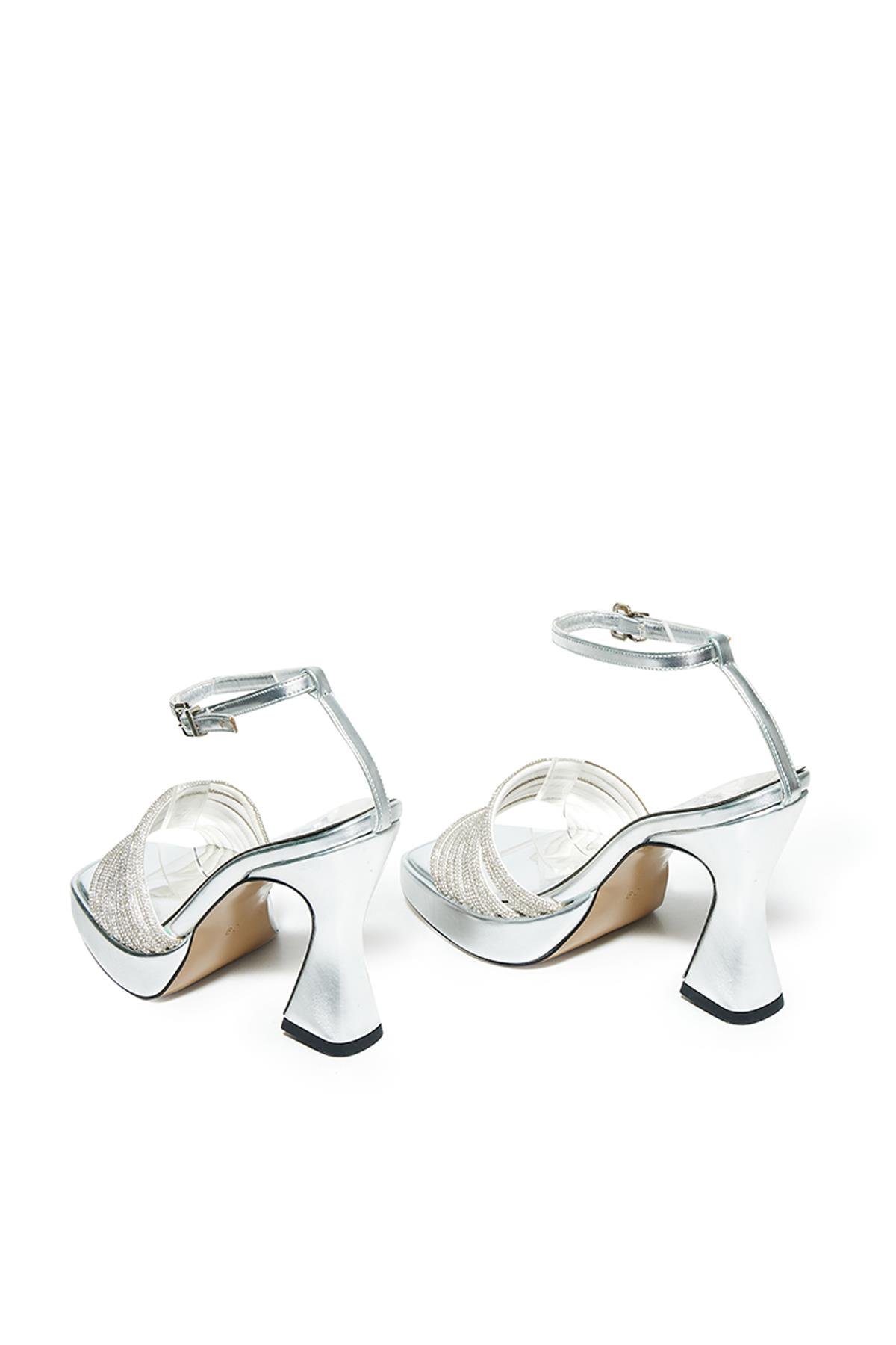 Bestello Taşlı Neolit Taban Kalın Topuklu Ayakkabı 331-887 Kadın Ayakkabı331-887_GUMUS_36Thick Heels