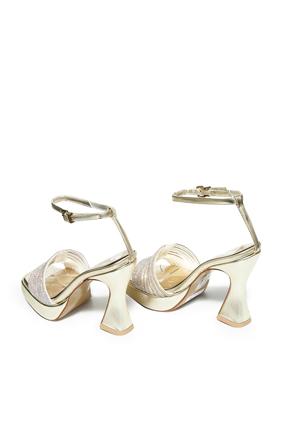 Bestello Taşlı Neolit Taban Kalın Topuklu Ayakkabı 331-887 Kadın Ayakkabı331-887_ALTIN_36Thick Heels