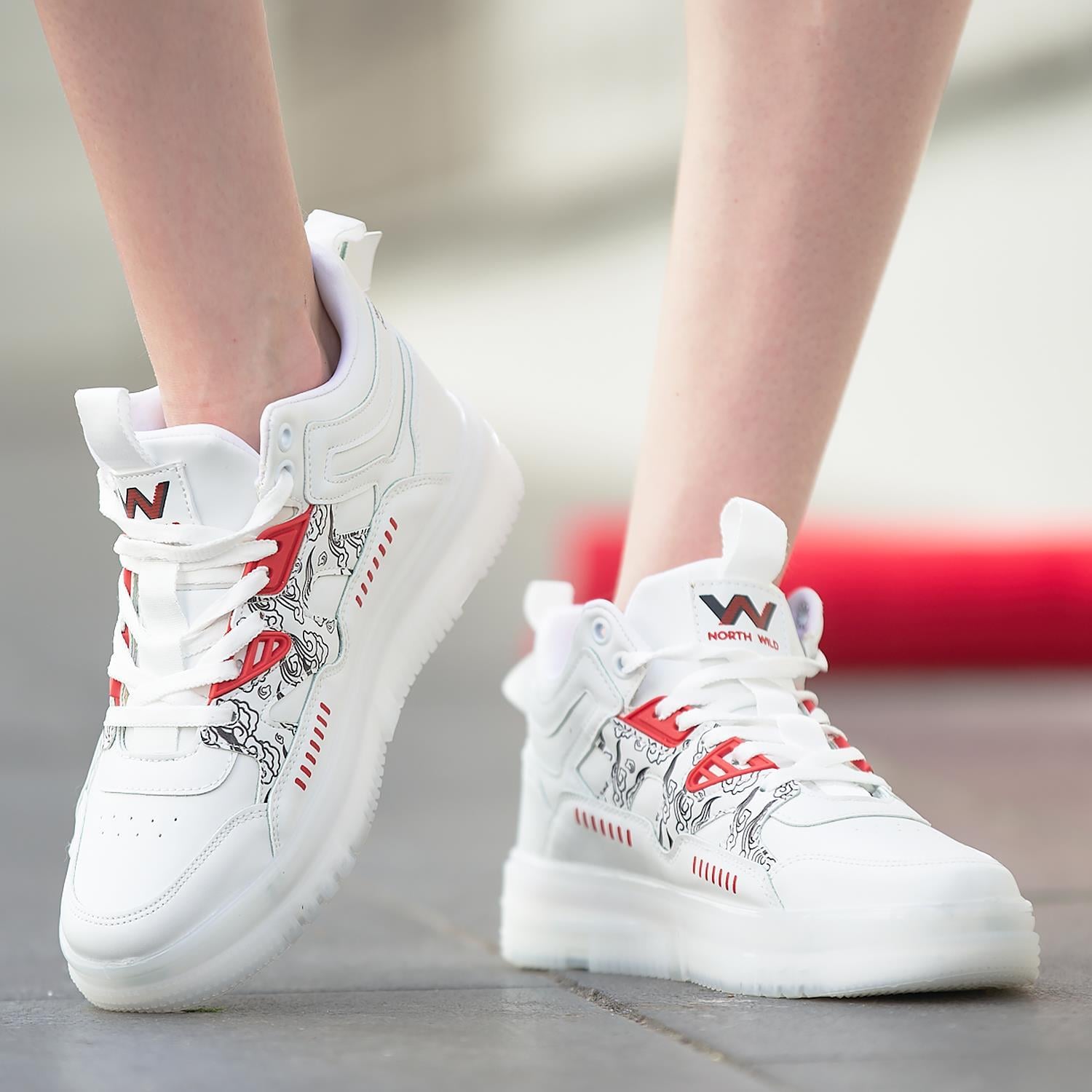 Almost Unisex Sneakers - BEYAZ KIRMIZI