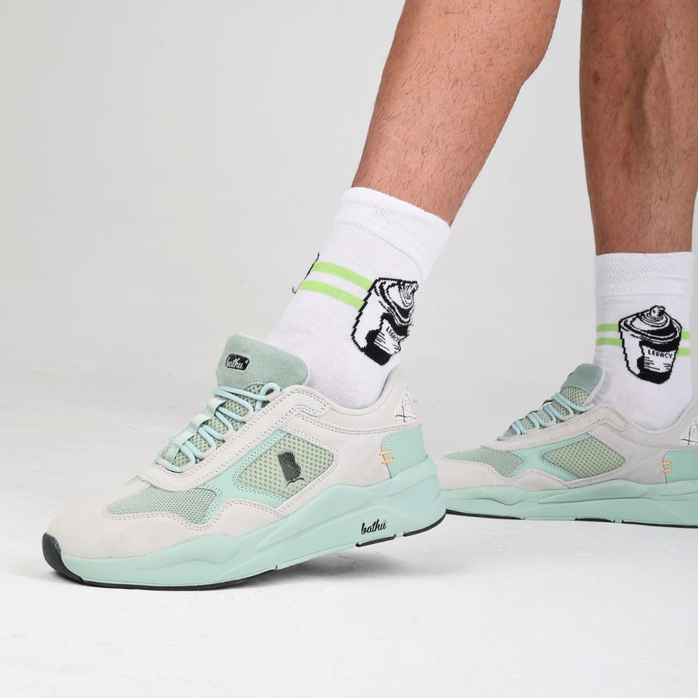Bathu 10/43 Erkek Deri Sneaker - PASTEL YEŞİL