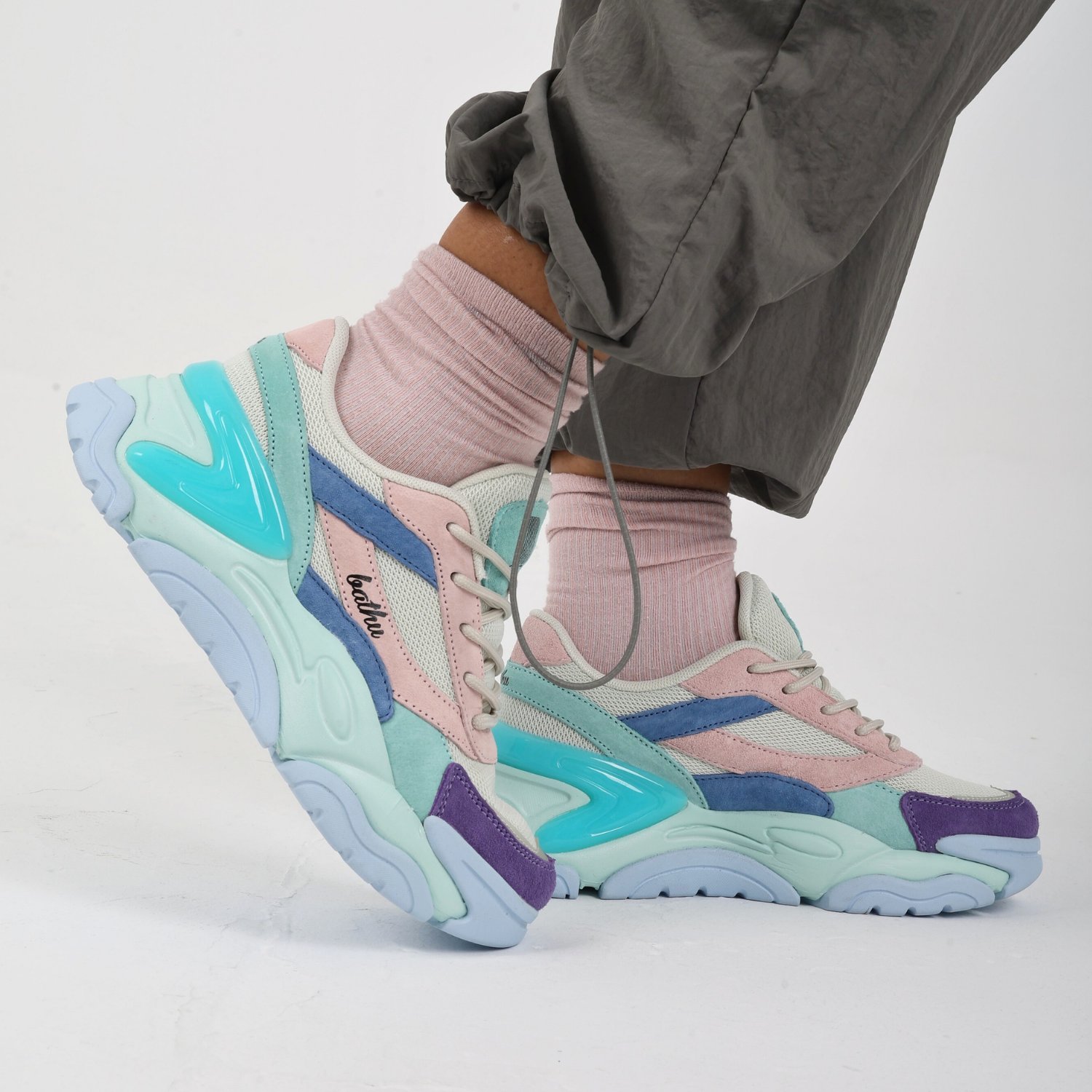 Bathu 908 Unisex Sneaker - PASTEL YEŞİL PEMBE