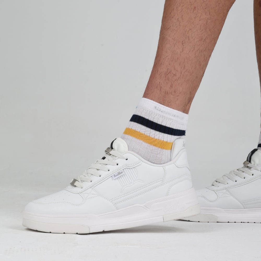 Bathu Journey Erkek Deri Sneaker - BEYAZ BEYAZ