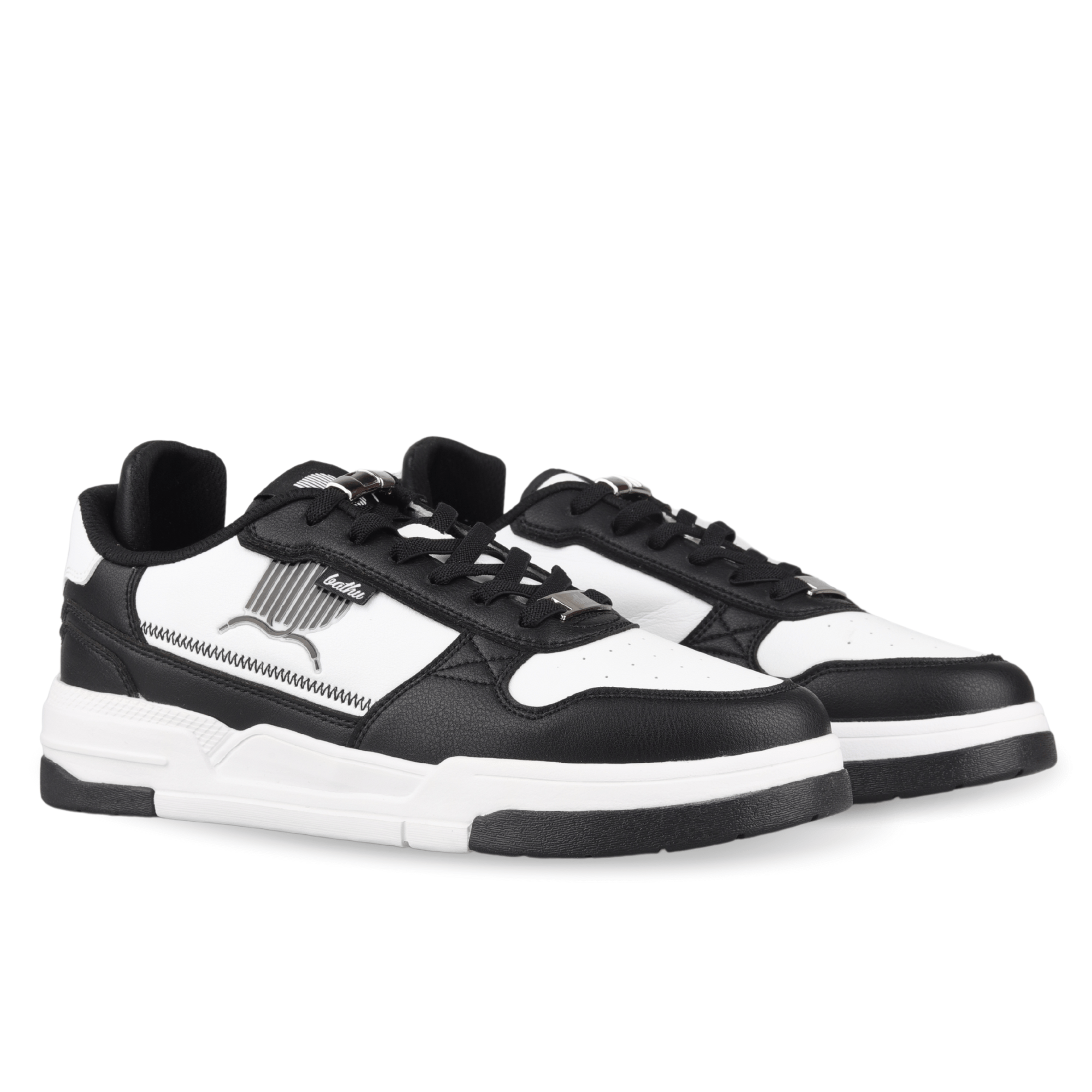 Bathu Journey Erkek Deri Sneaker - SIYAH BEYAZ
