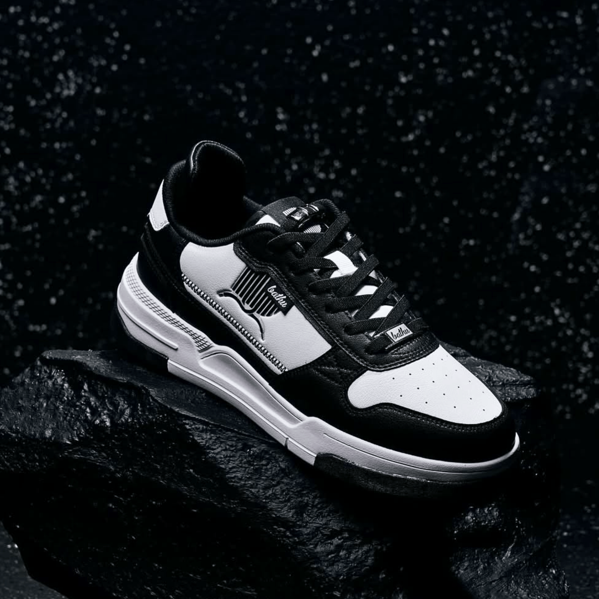Bathu Journey Erkek Deri Sneaker - SIYAH BEYAZ