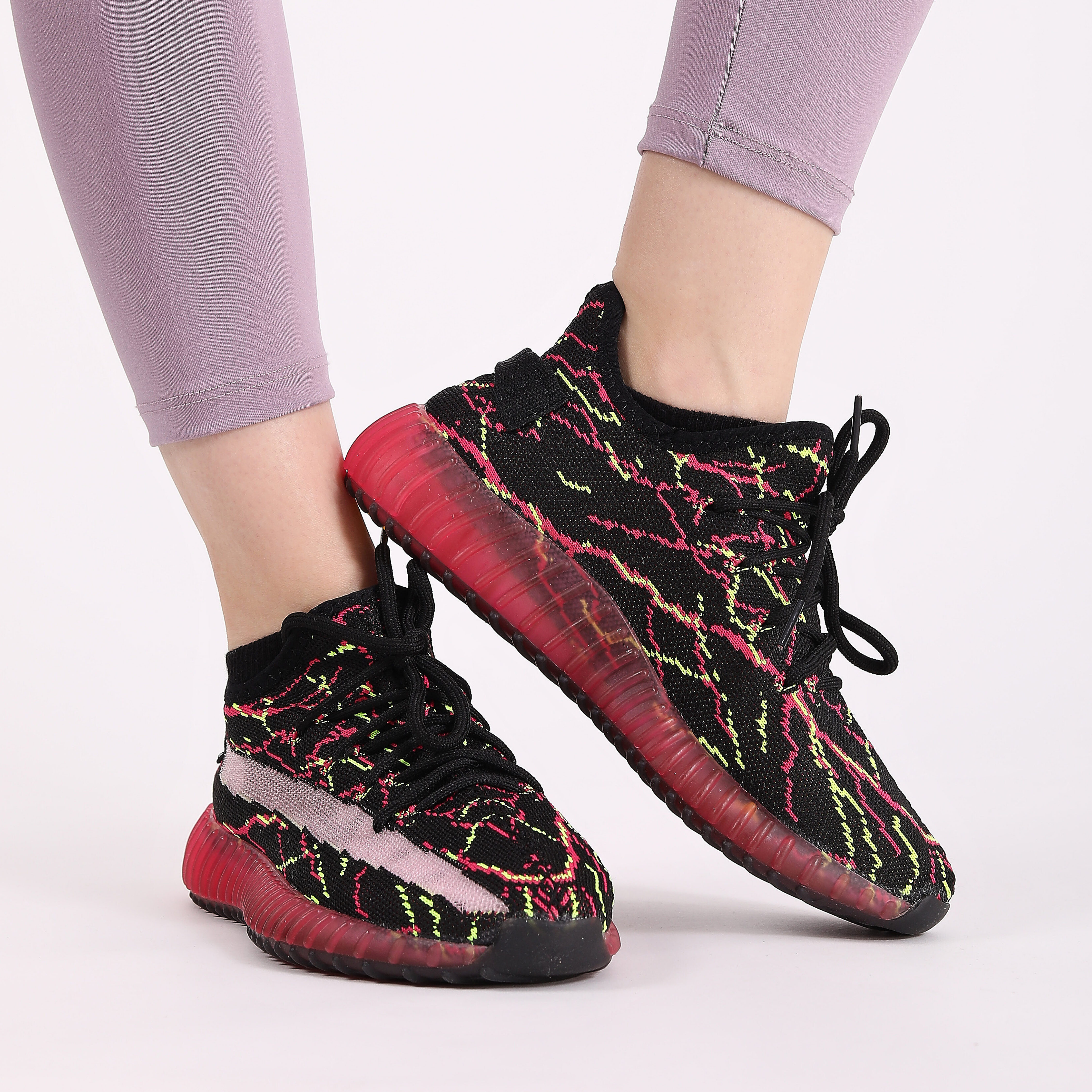 Boost Kadın Sneakers - SİYAH FUŞYA YEŞİL