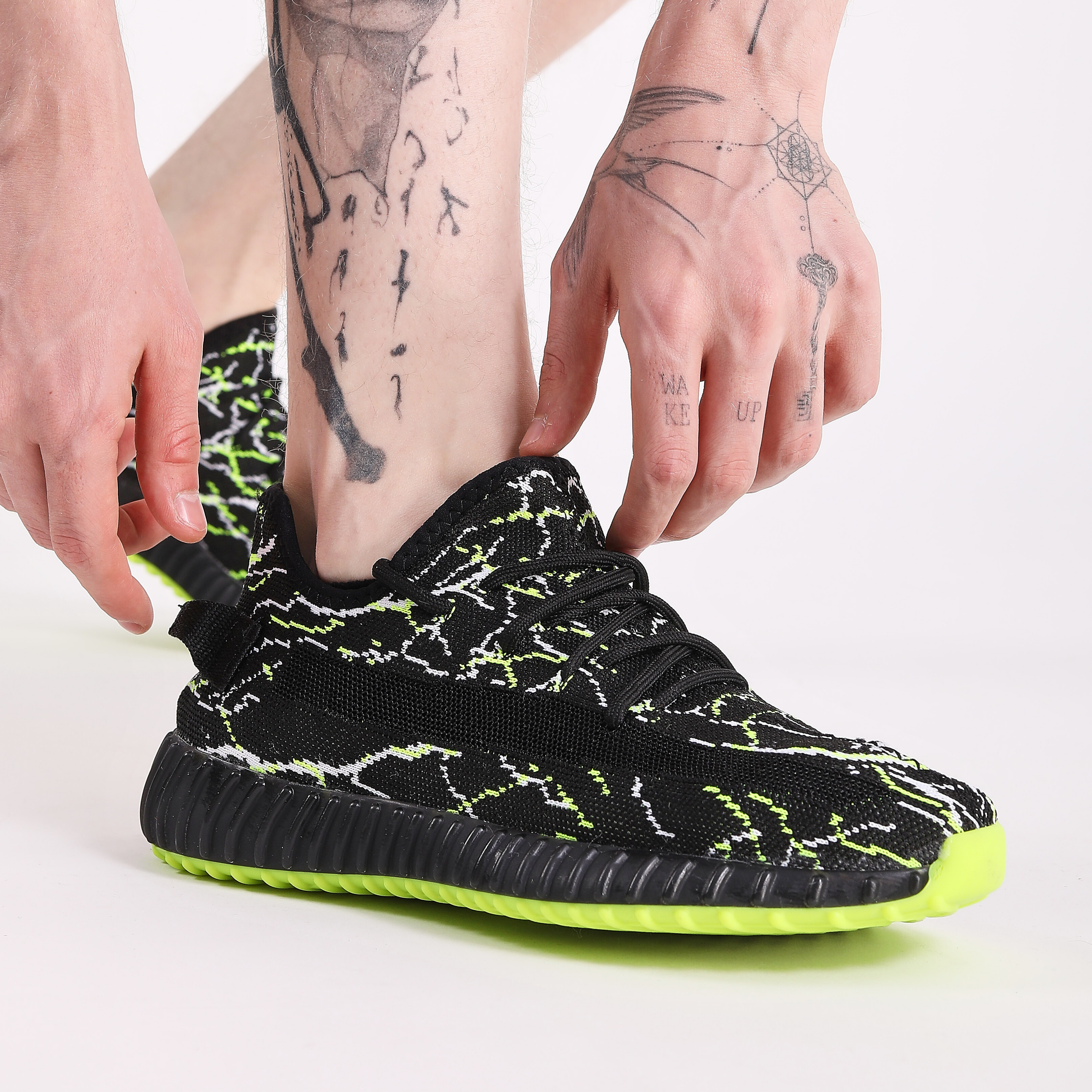 Boost Unisex Sneakers - SİYAH YEŞİL BEYAZ