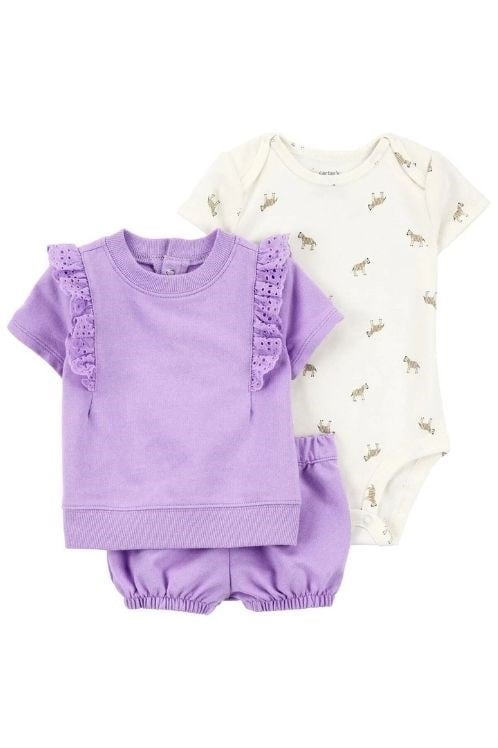 Carters Kız Bebek 3 Parça Alt Üst Set
