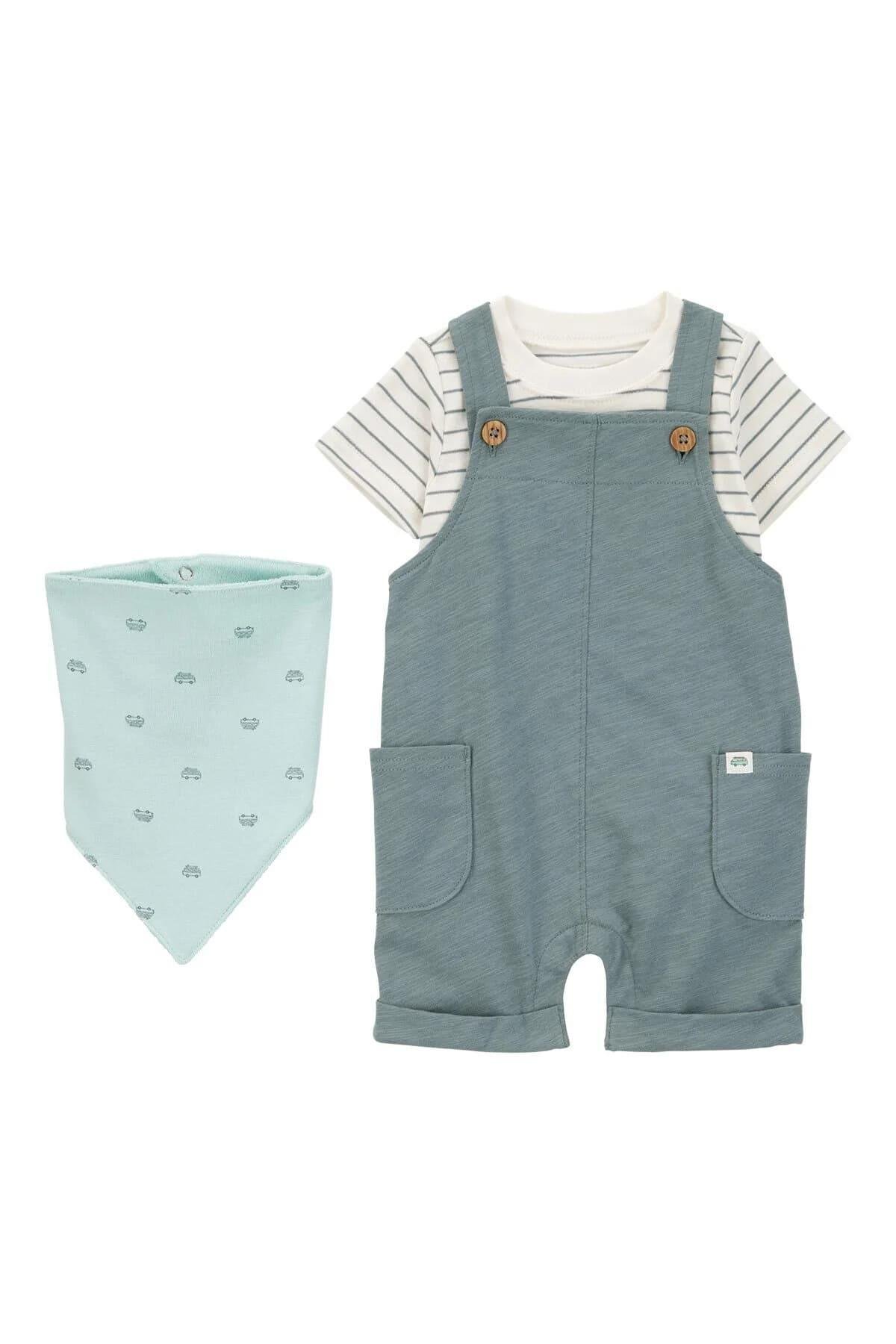 Carters Erkek Bebek 3'lü Salopet Set