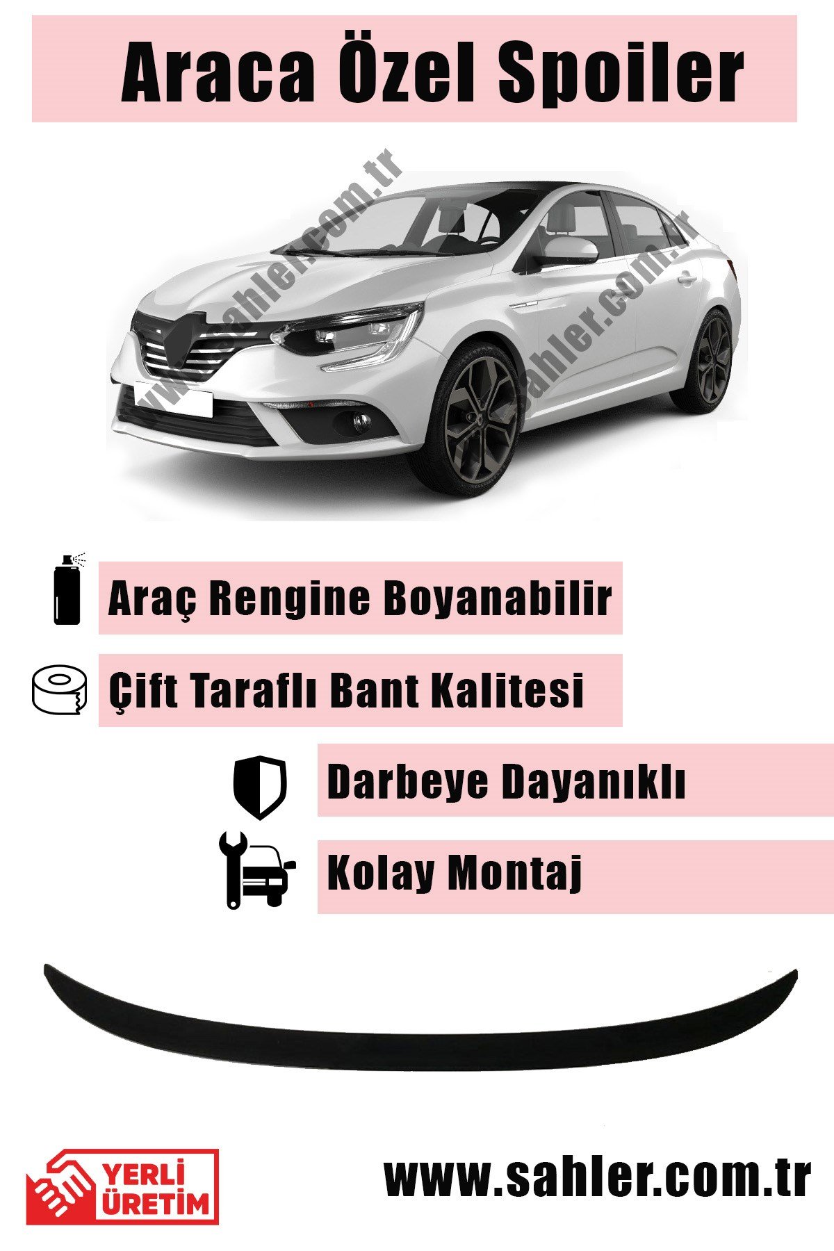 RENAULT MEGANE 4 2016-2020 Piano Black Spoiler