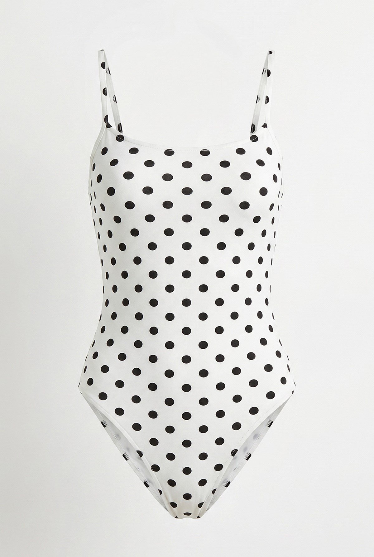 Askılı Altı Çıtçıtlı Bodysuit Puantiye Beyaz