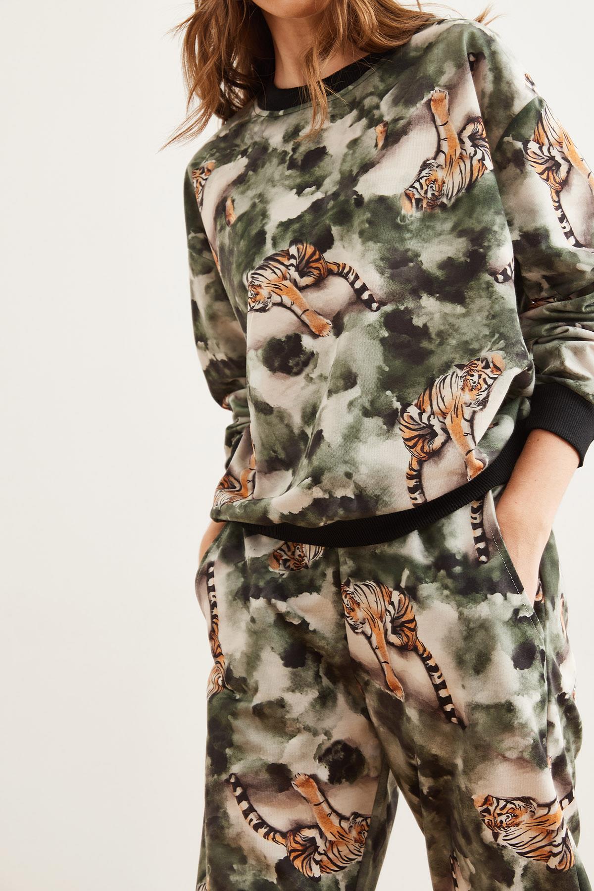 Basic Eşofman Takımı Batik Leopar