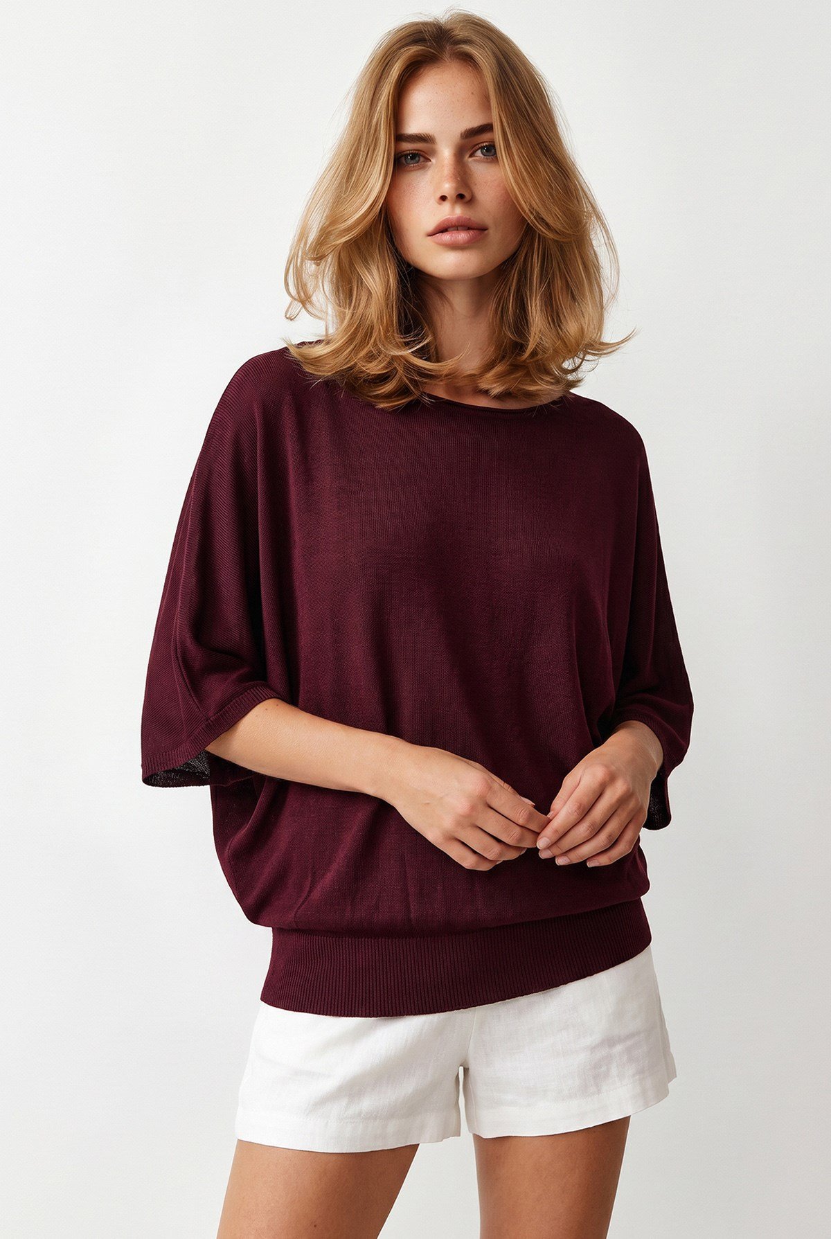 Beli Korsaj Gipeli Yarasa Model Viskon Triko Bluz Bordo