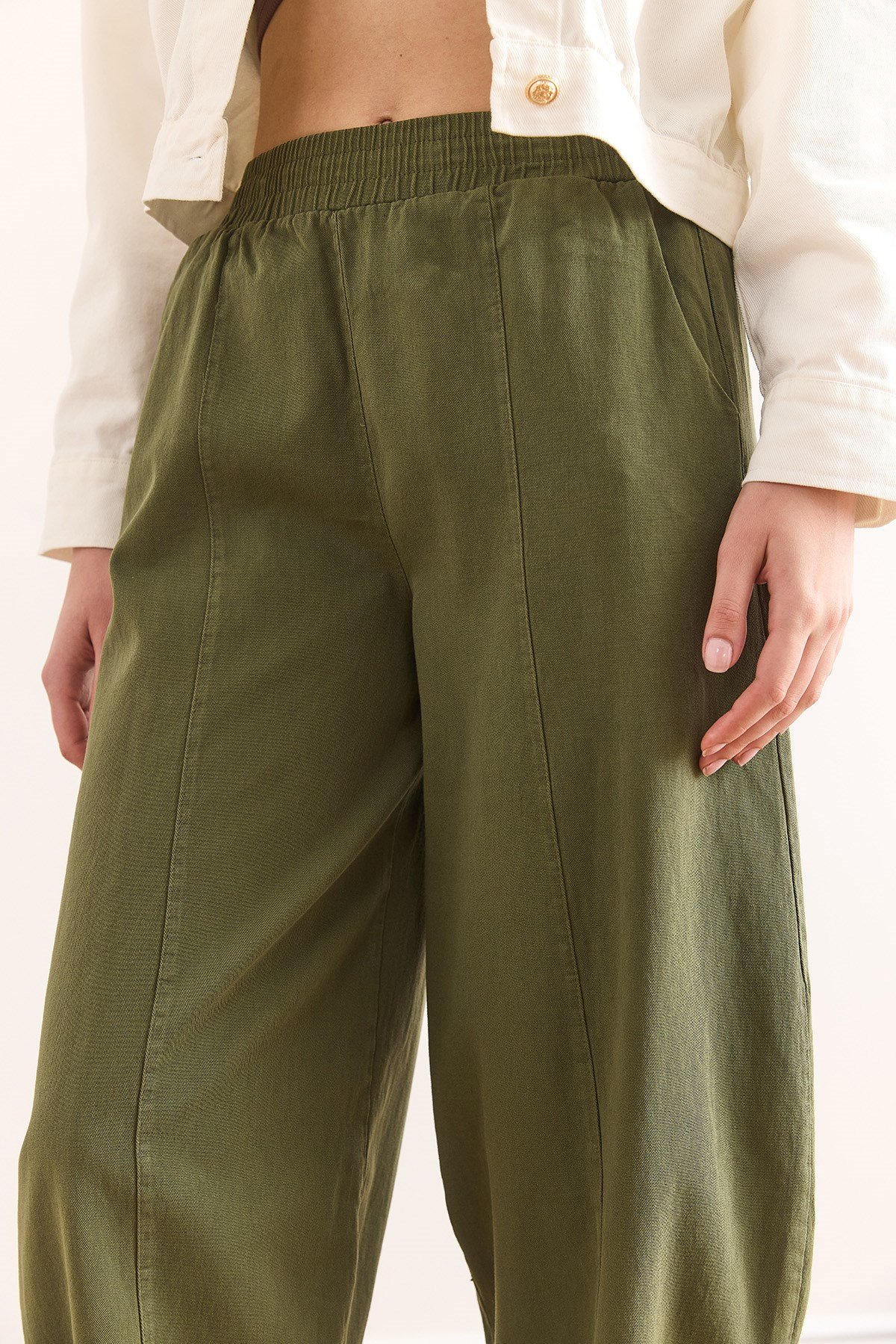 Cepli Baggy Gabardin Pantolon Haki