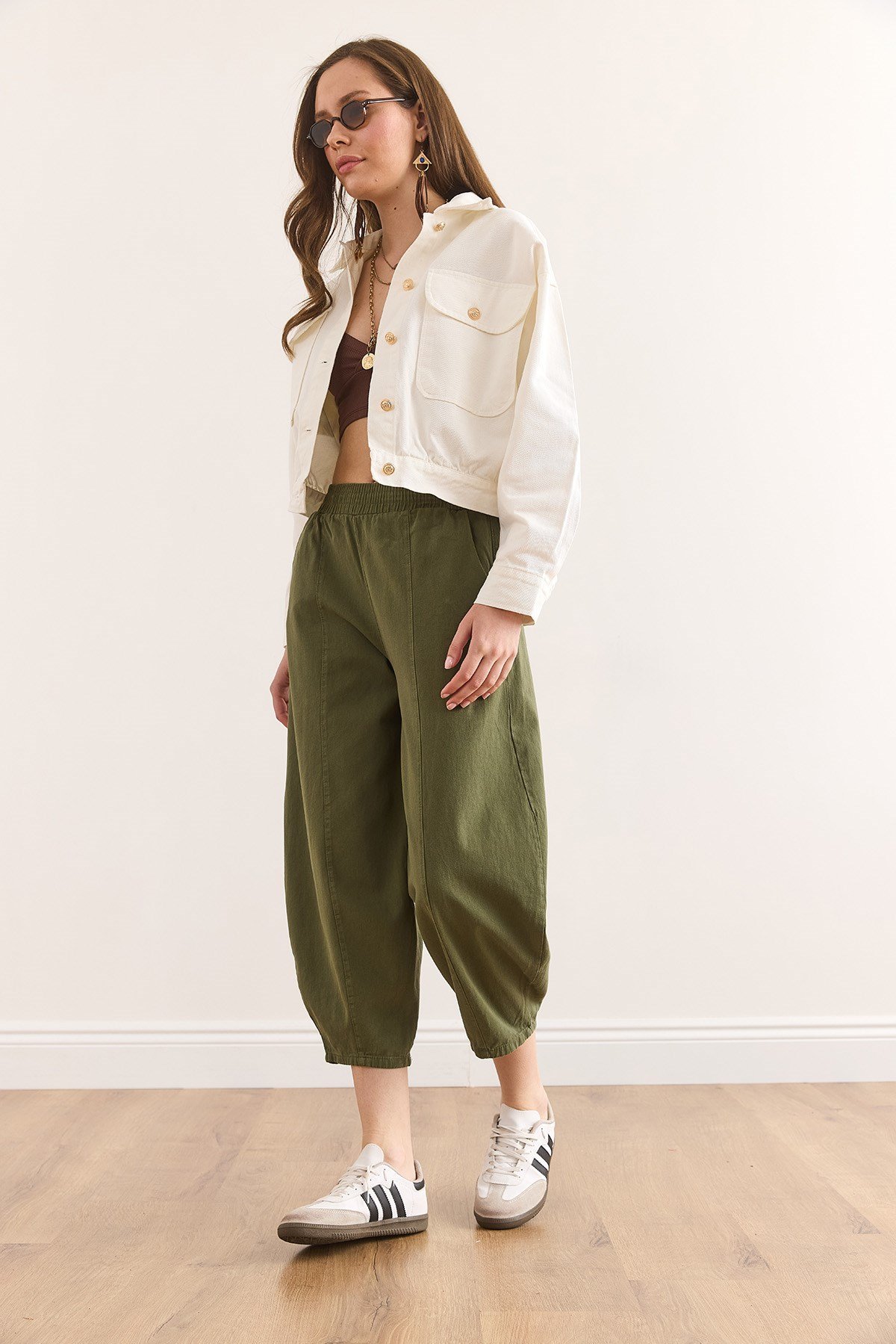 Cepli Baggy Gabardin Pantolon Haki