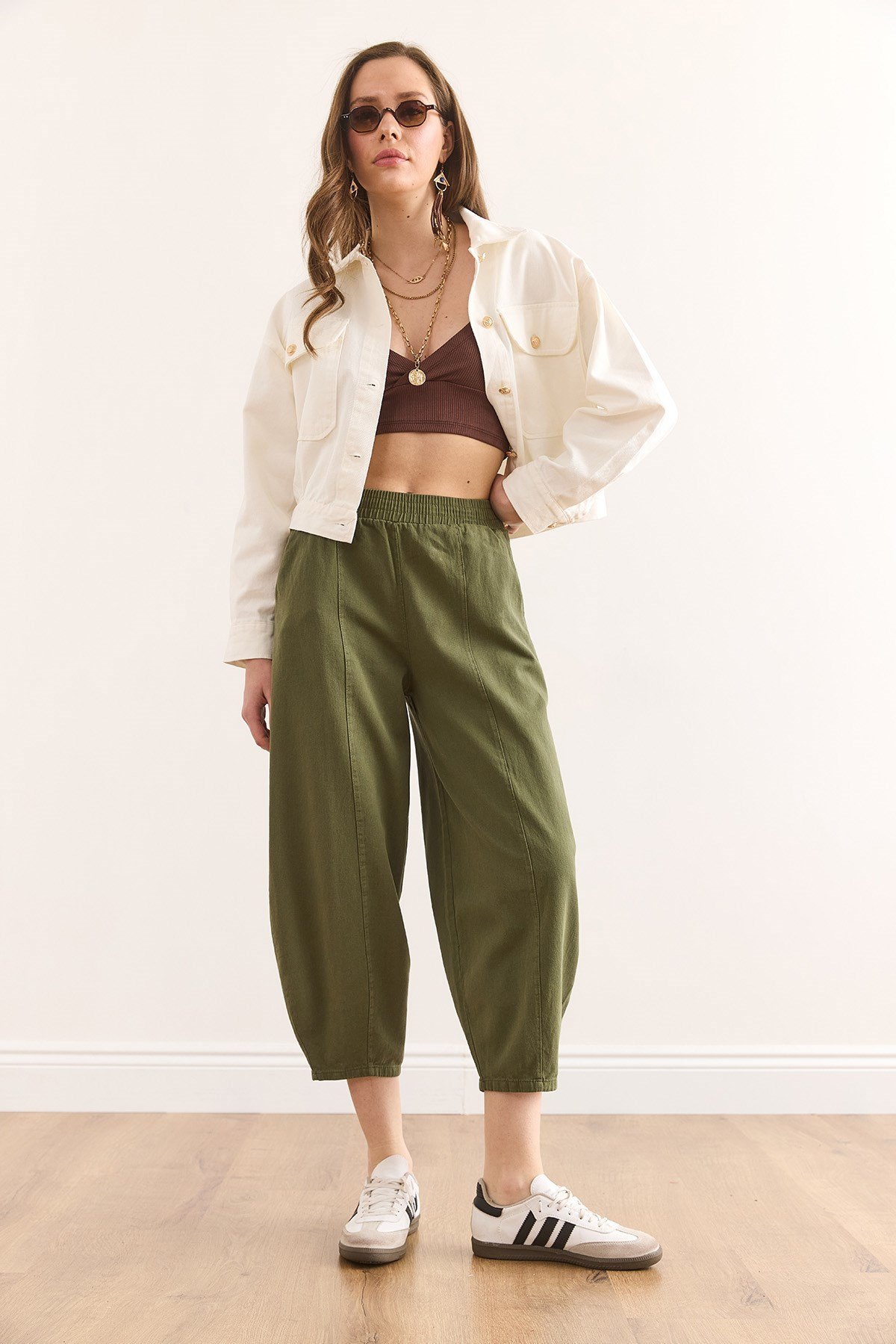 Cepli Baggy Gabardin Pantolon Haki