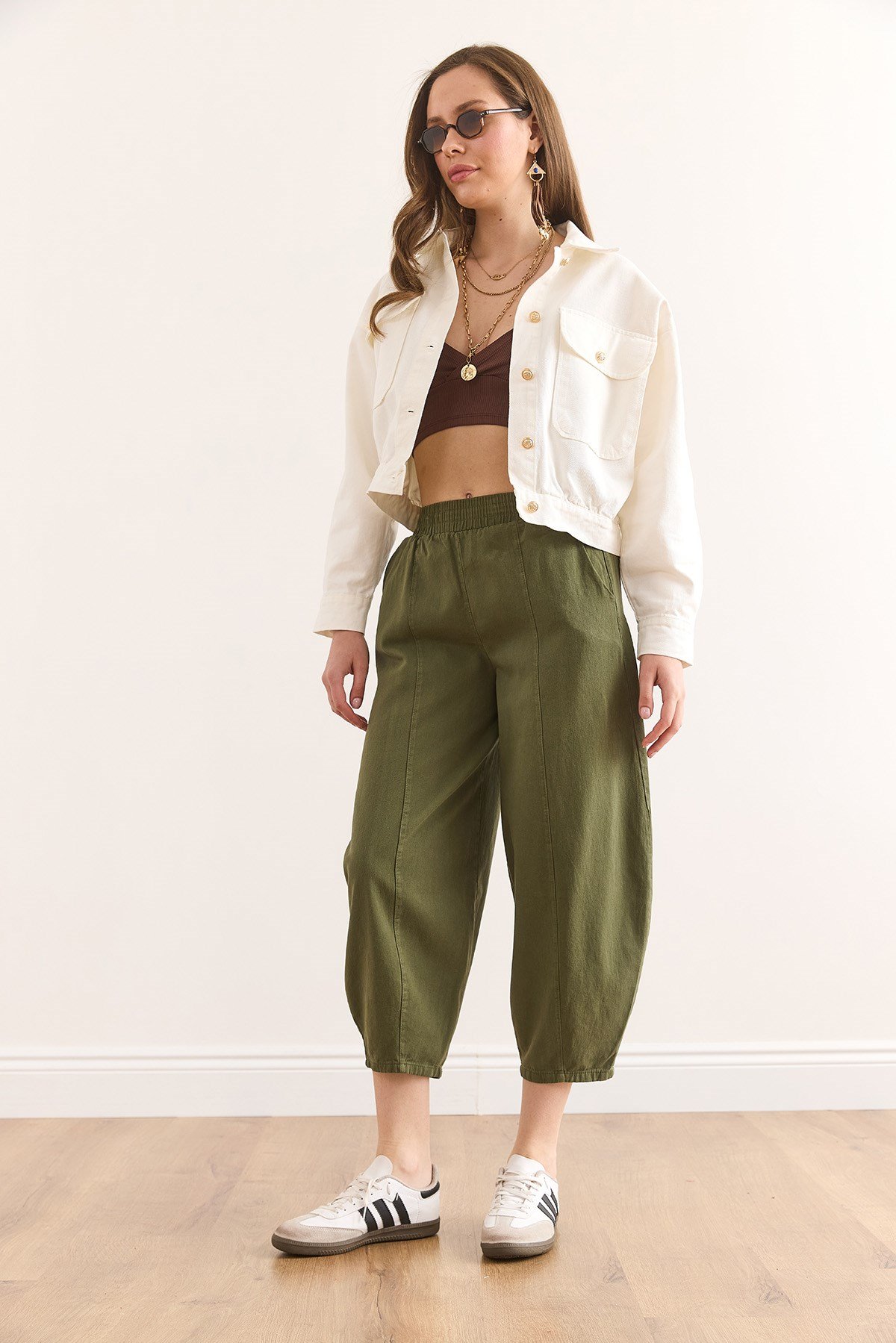 Cepli Baggy Gabardin Pantolon Haki