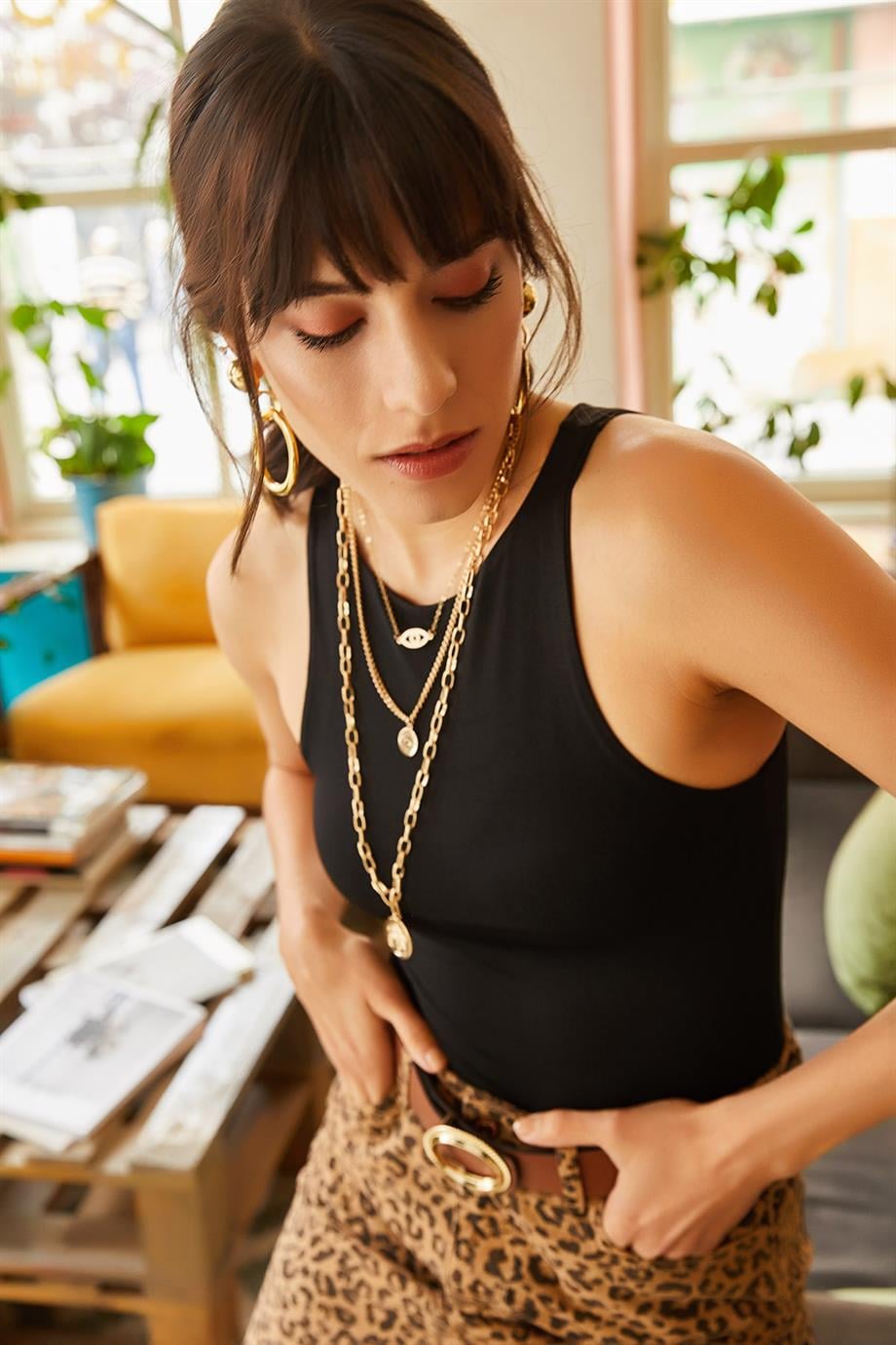 Göğüs Ek Parçalı Altı Çıtçıtlı Bodysuit Siyah