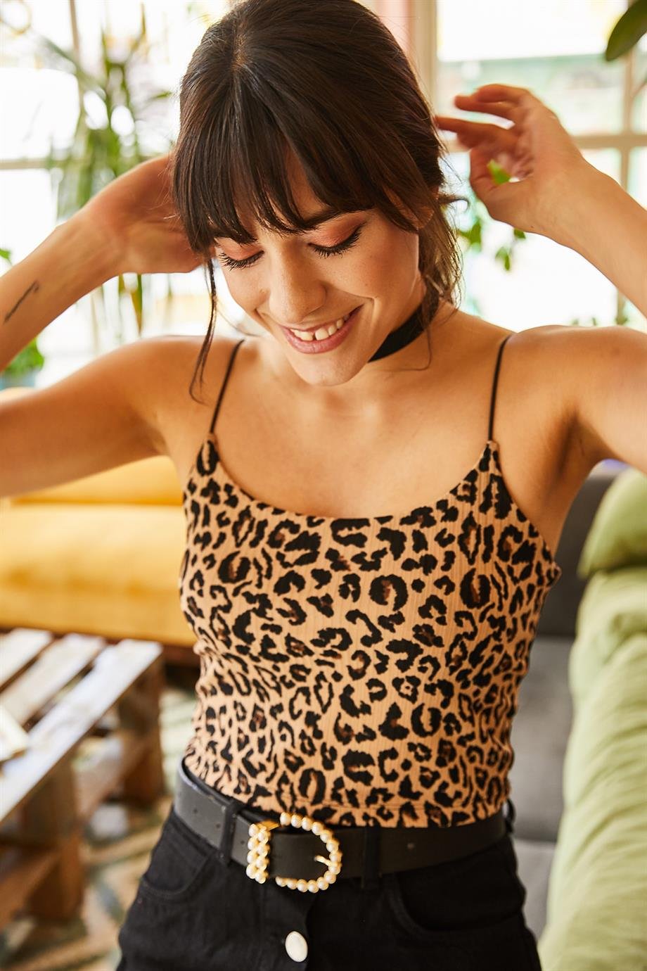 İp Askılı Kaşkorse Body Leopar