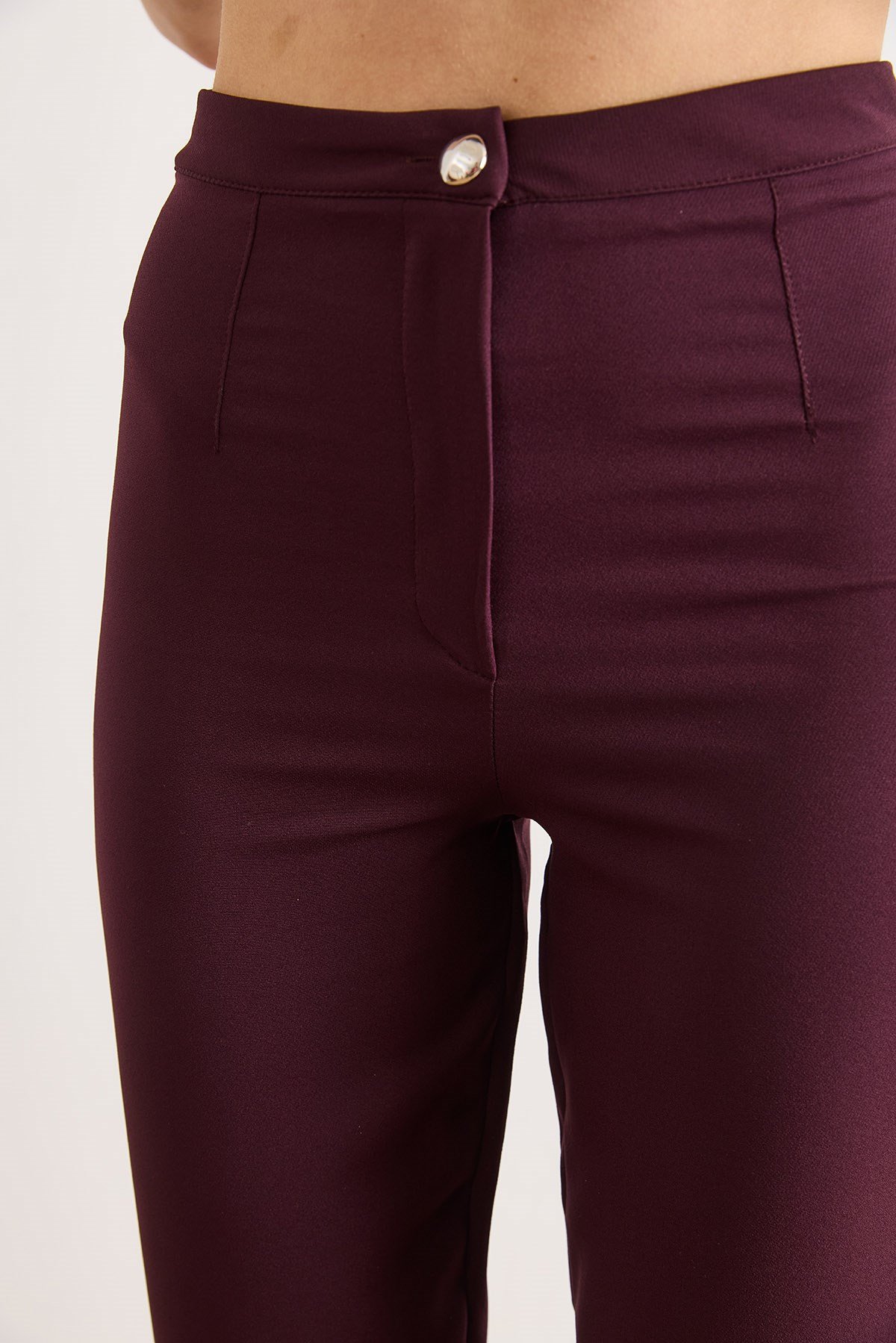 Kemerli Yelek Pantolon Takım Mürdüm