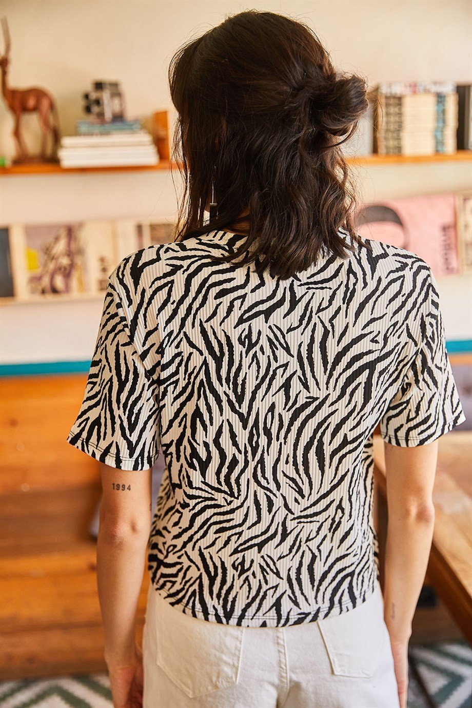 Leopar Salaş Tişört Beyaz Zebra