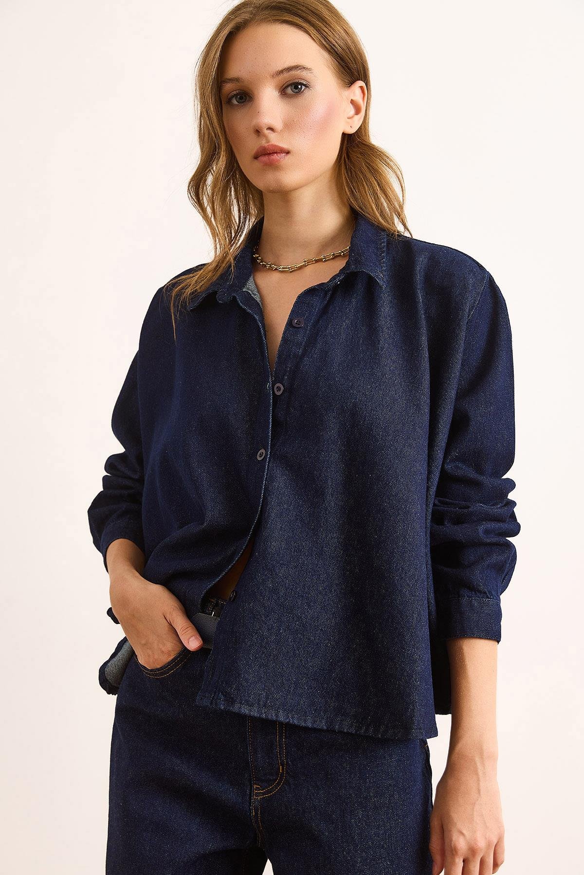 Panço Denim Gömlek Lacivert