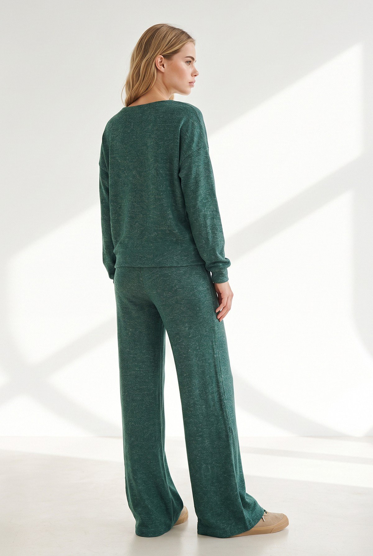Pantolon Bluz Loose Fit Yumoş Takım Yeşil