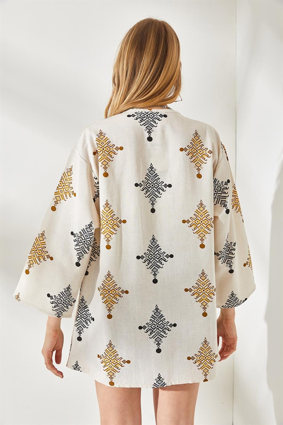 Salaş Dokuma Kimono Etnik Taş