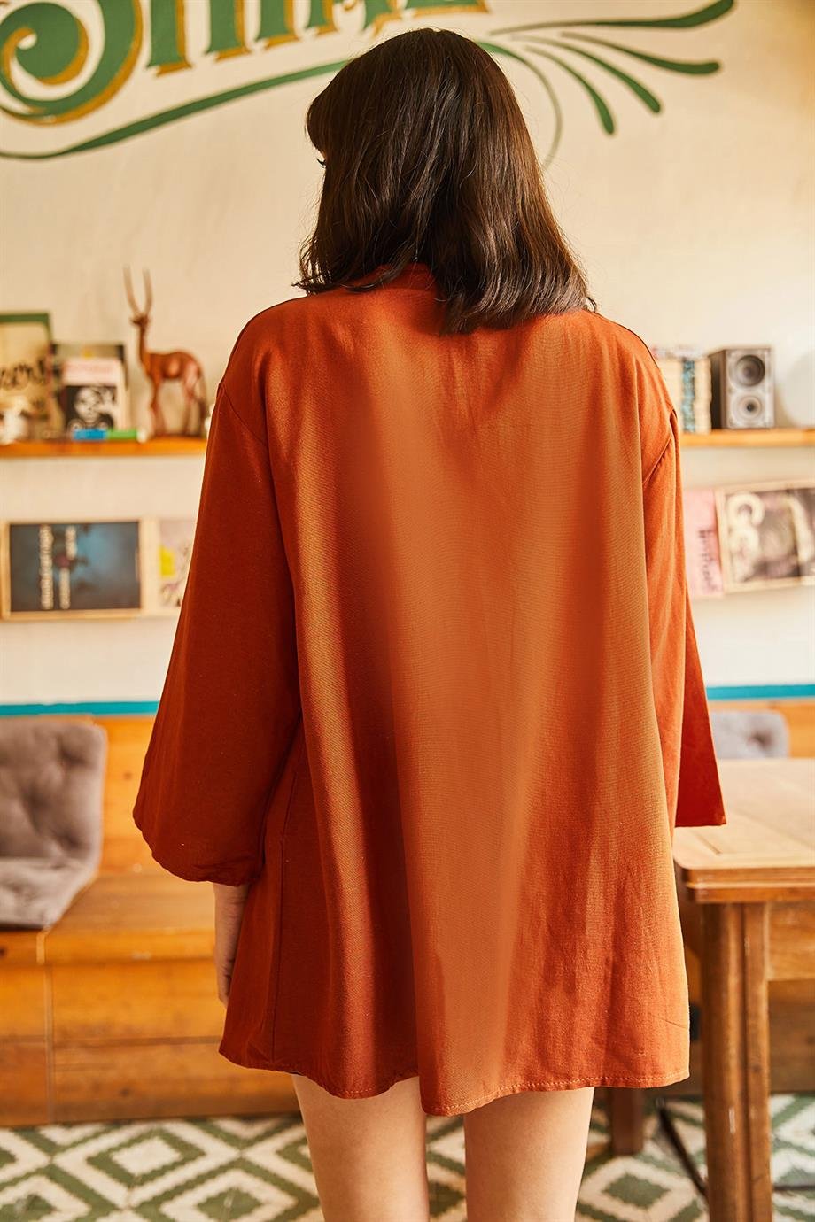 Salaş Dokuma Kimono Taba
