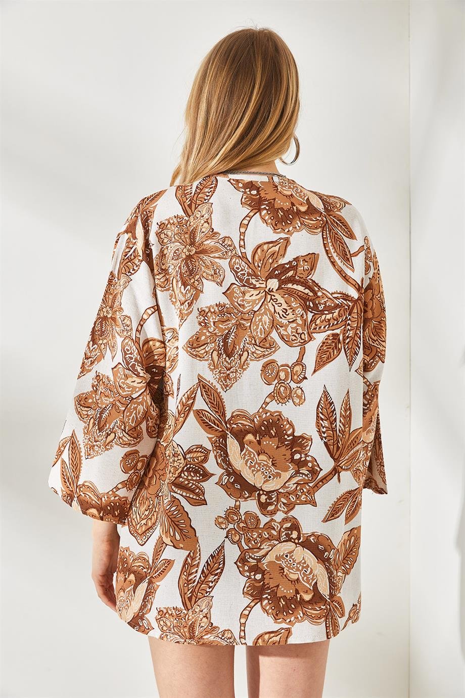 Salaş Dokuma Kimono Taba Taş