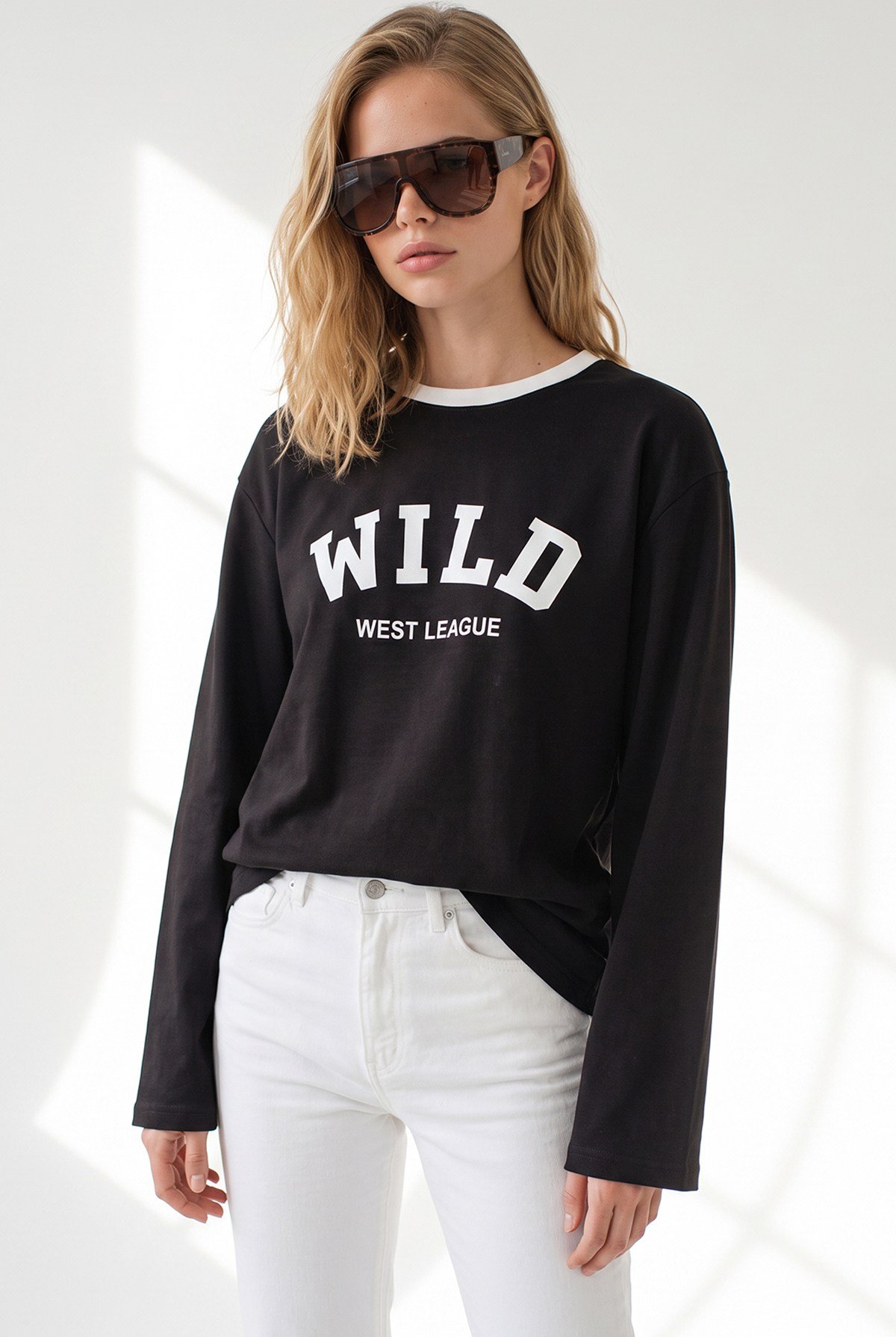 Yaka Detaylı Wild Dökümlü Bluz Kahverengi