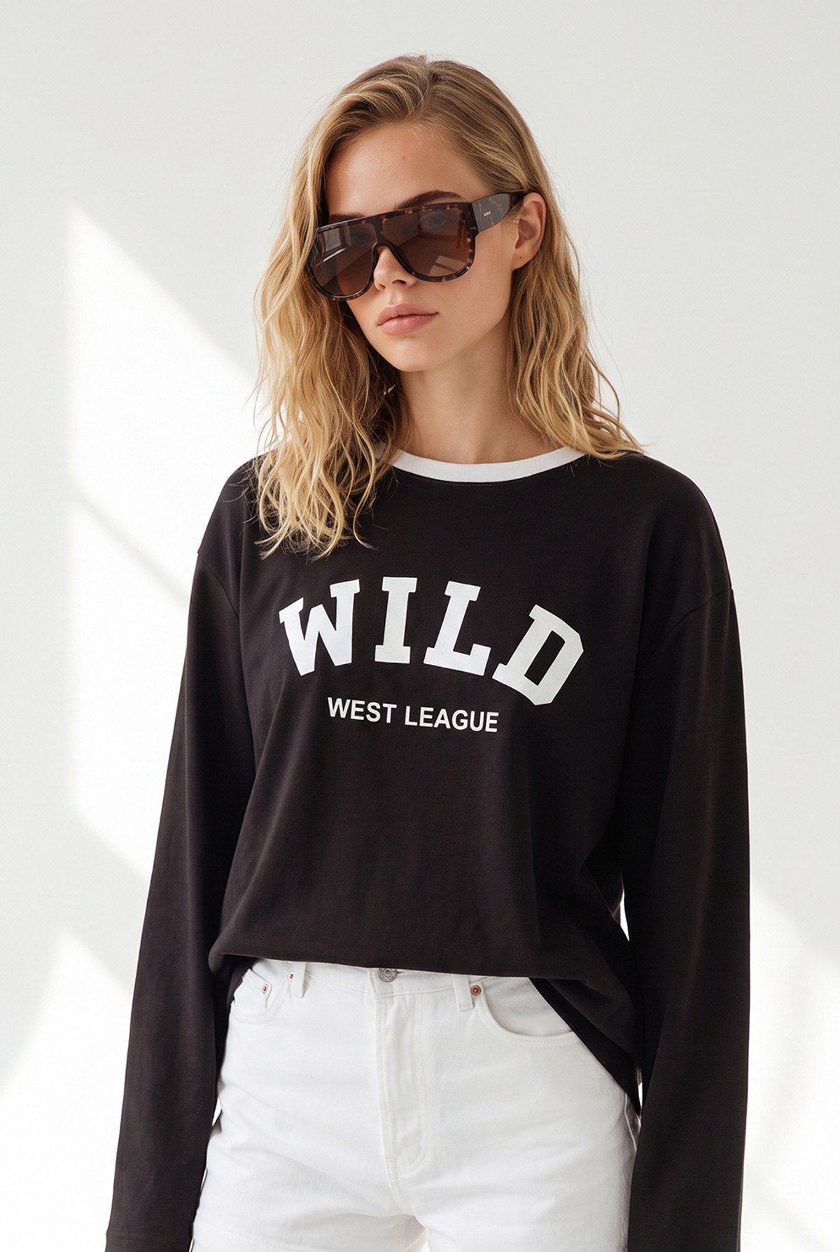 Yaka Detaylı Wild Dökümlü Bluz Kahverengi