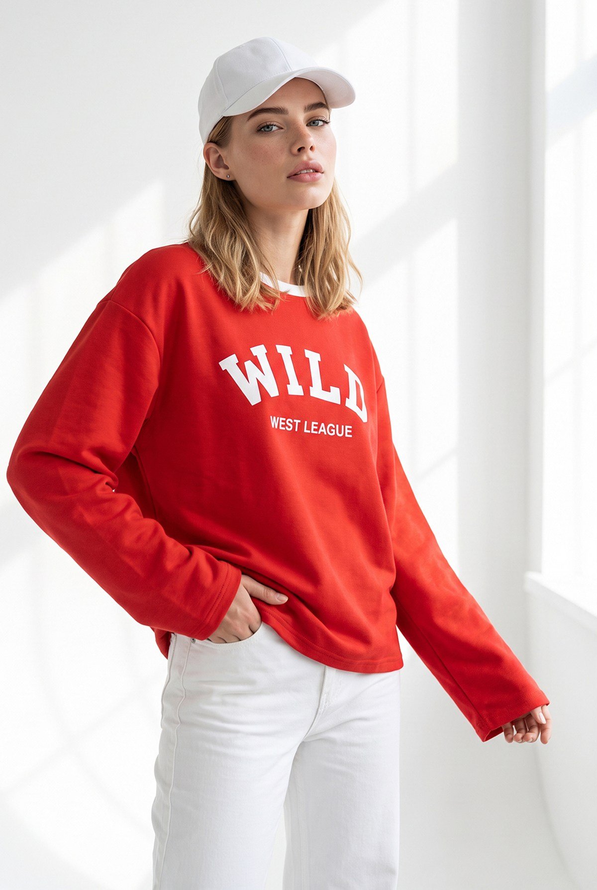Yaka Detaylı Wild Dökümlü Bluz Kırmızı