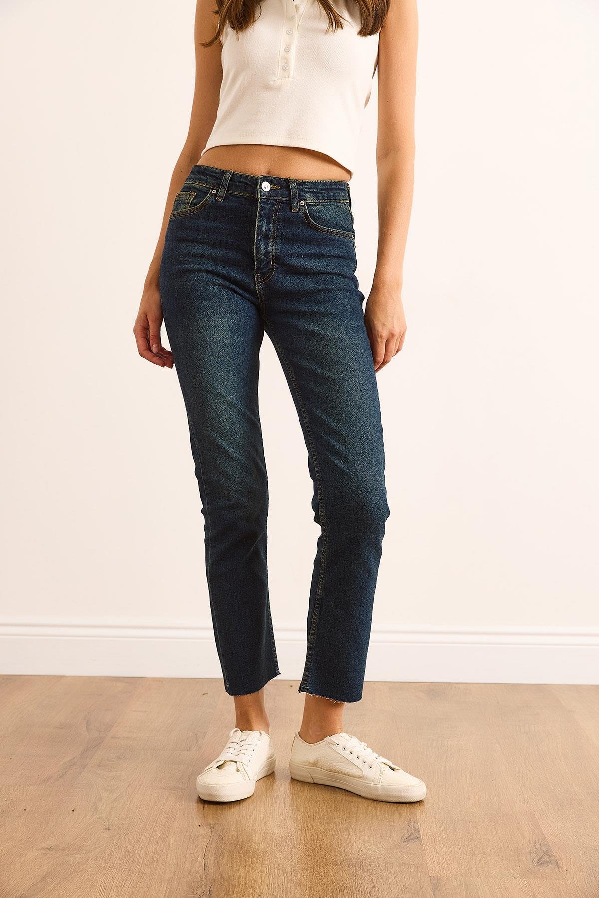 Yüksek Bel Skinny Jean Lacivert