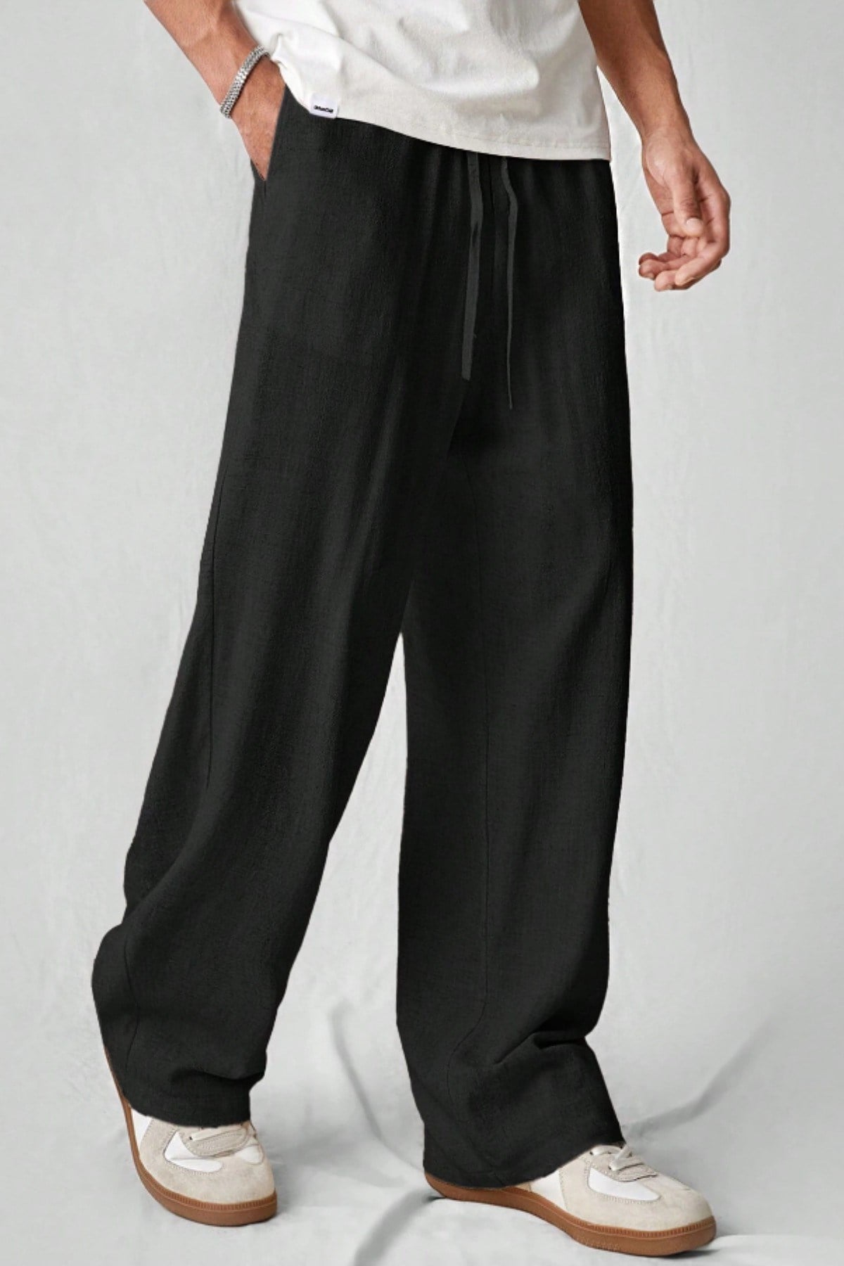 Tarz CoolPantolonERKMSLPNT025R01Hafif Ve Rahat Müslin Baggy Erkek Pantolon